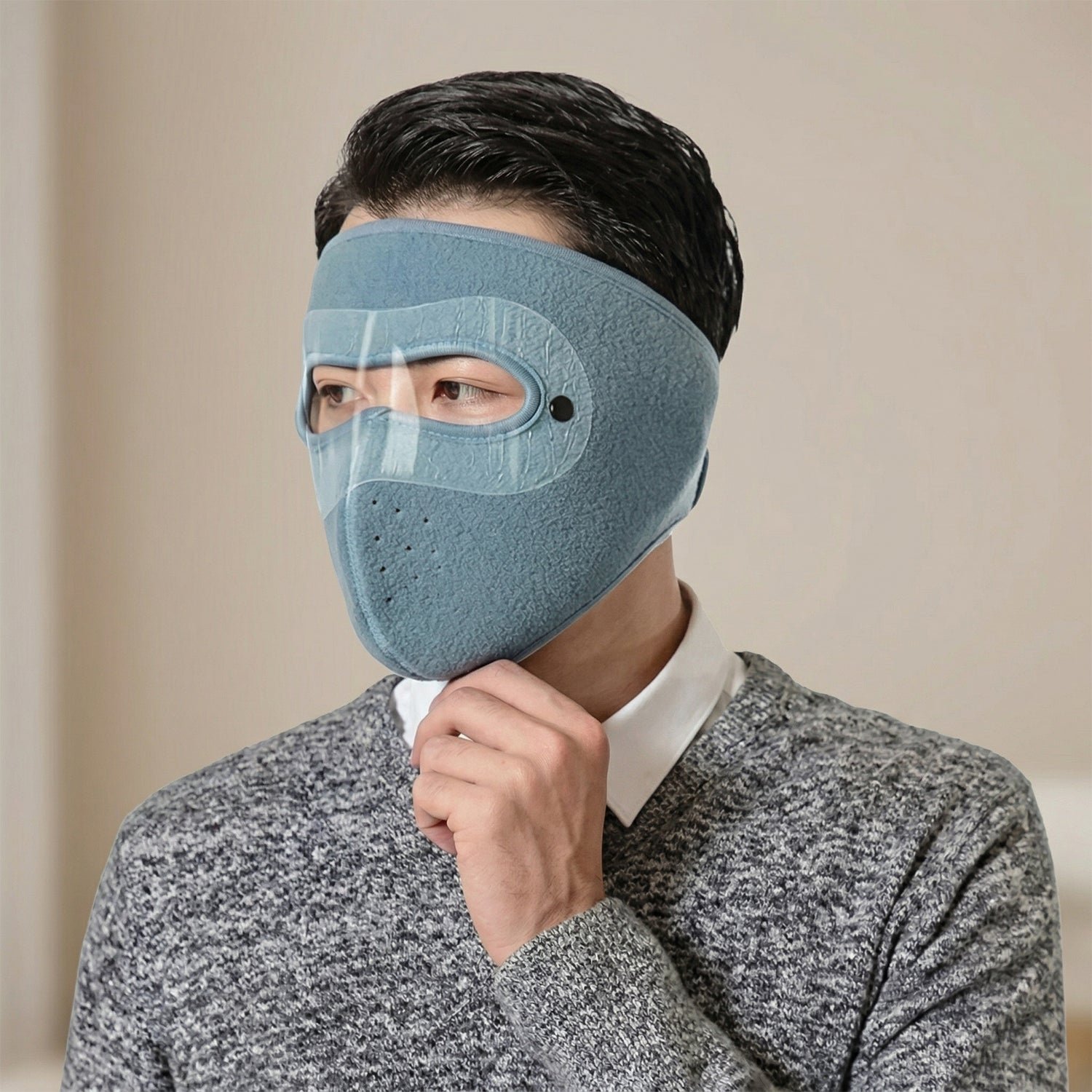 Reusable Anti Fog Face Mask – Big Size with Eye Shield for Safety - Image 3