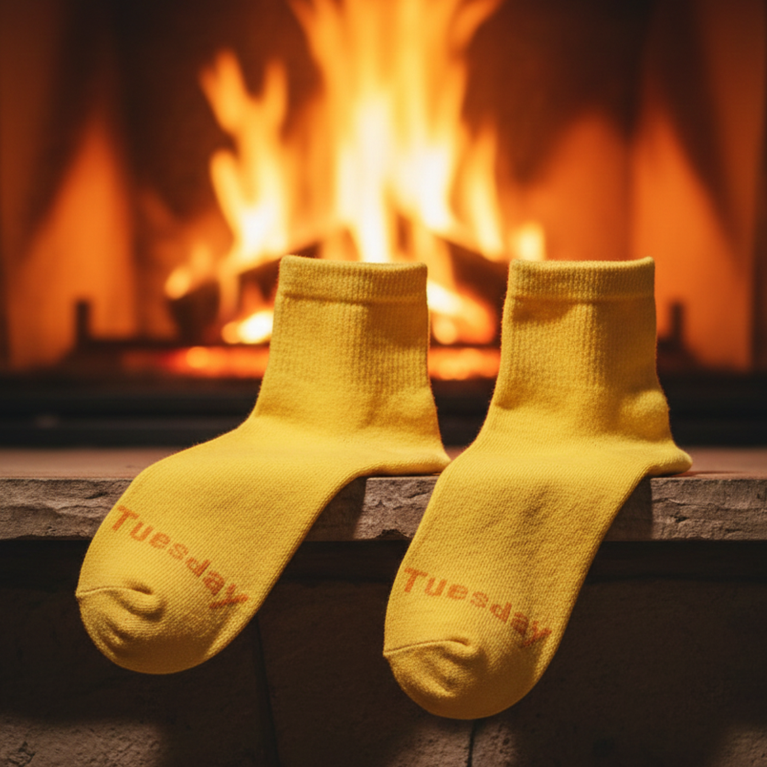 Yellow Casual Socks – Soft Comfort Crew Socks 1 Pair - Image 3