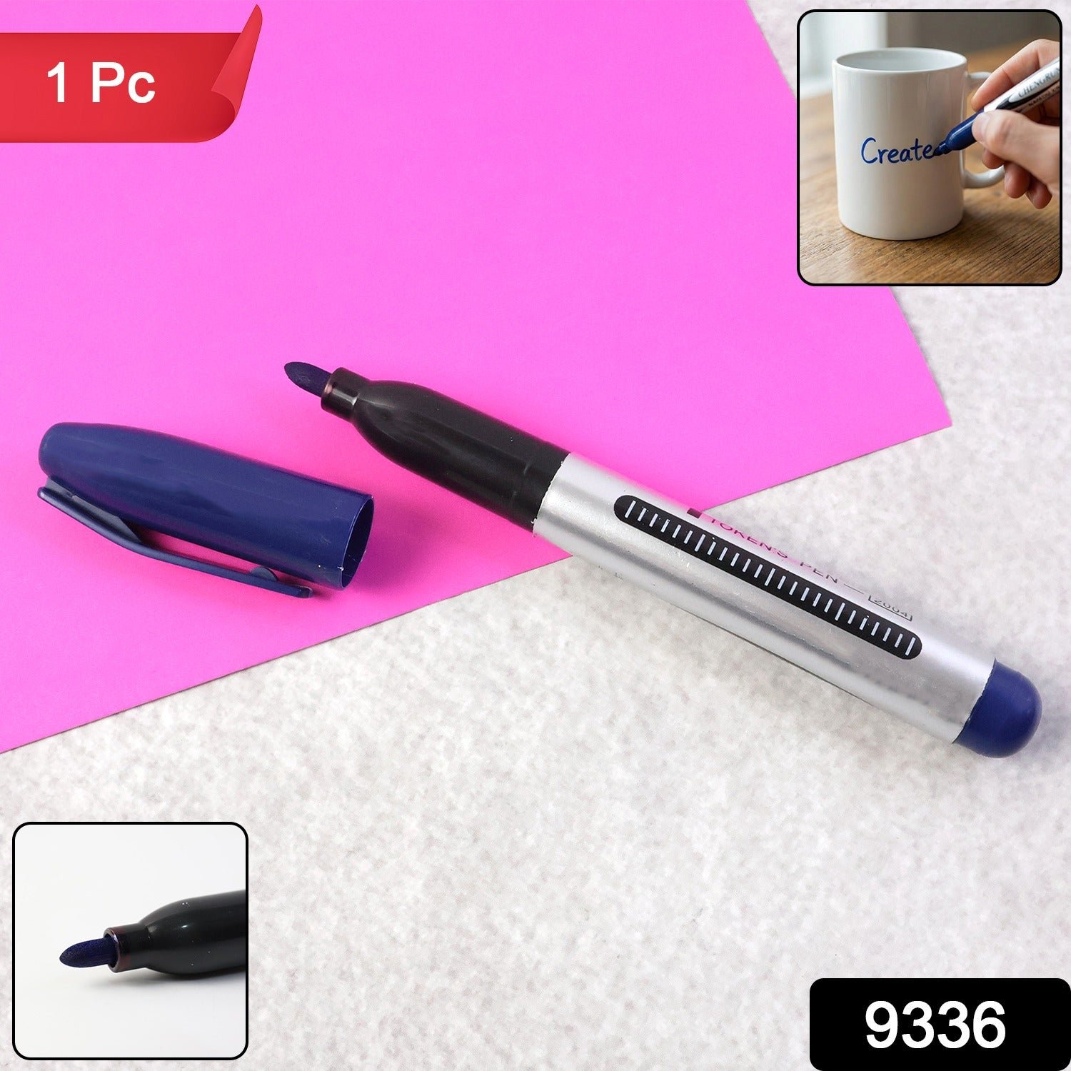 Permanent Marker Pen – Bold Blue Ink with Quick-Dry Formula - Image 2