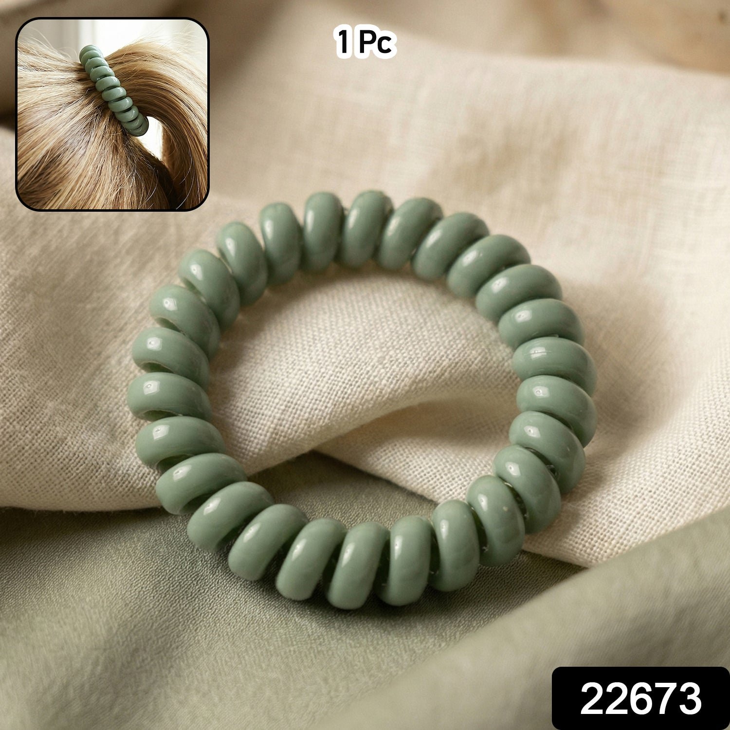 Soft Stretchable Telephone Wire Hair Bands – No Crease & Waterproof - Image 2
