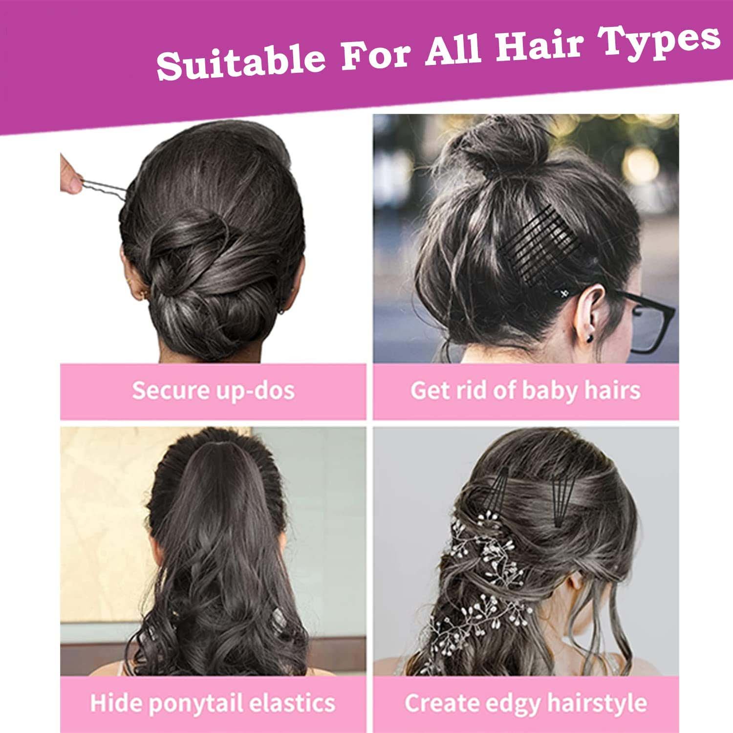 Medium Black Hair Bobby Pins – Strong Non-Slip Grip Set - Image 4