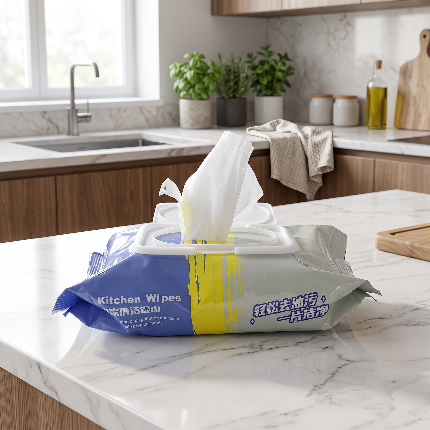 Kitchen Cleaning Wet Wipes for Oil and Grease Removal 80 Sheets Pack (1 Pc) - Image 4