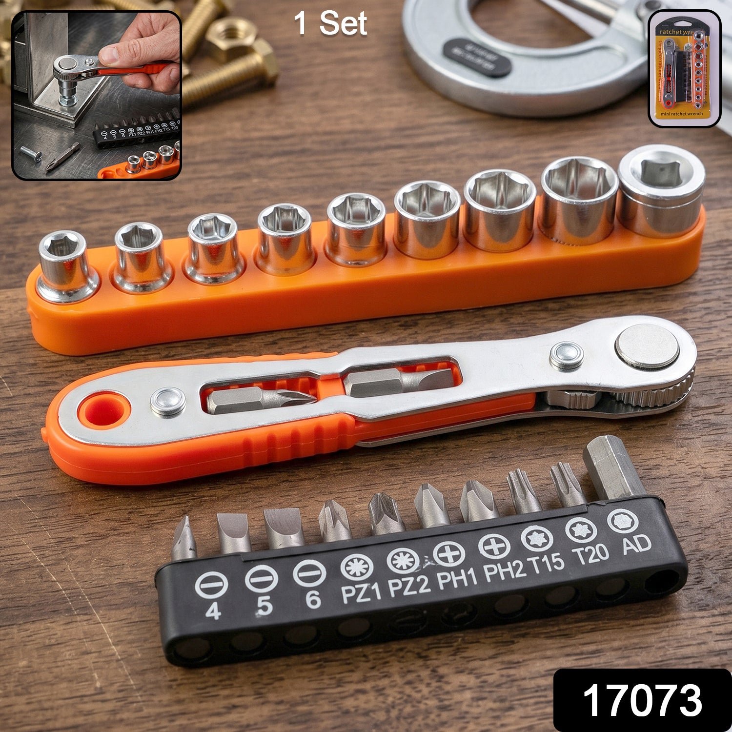 Mini Ratchet Wrench – Compact Versatile Socket Screwdriver Set - Image 2