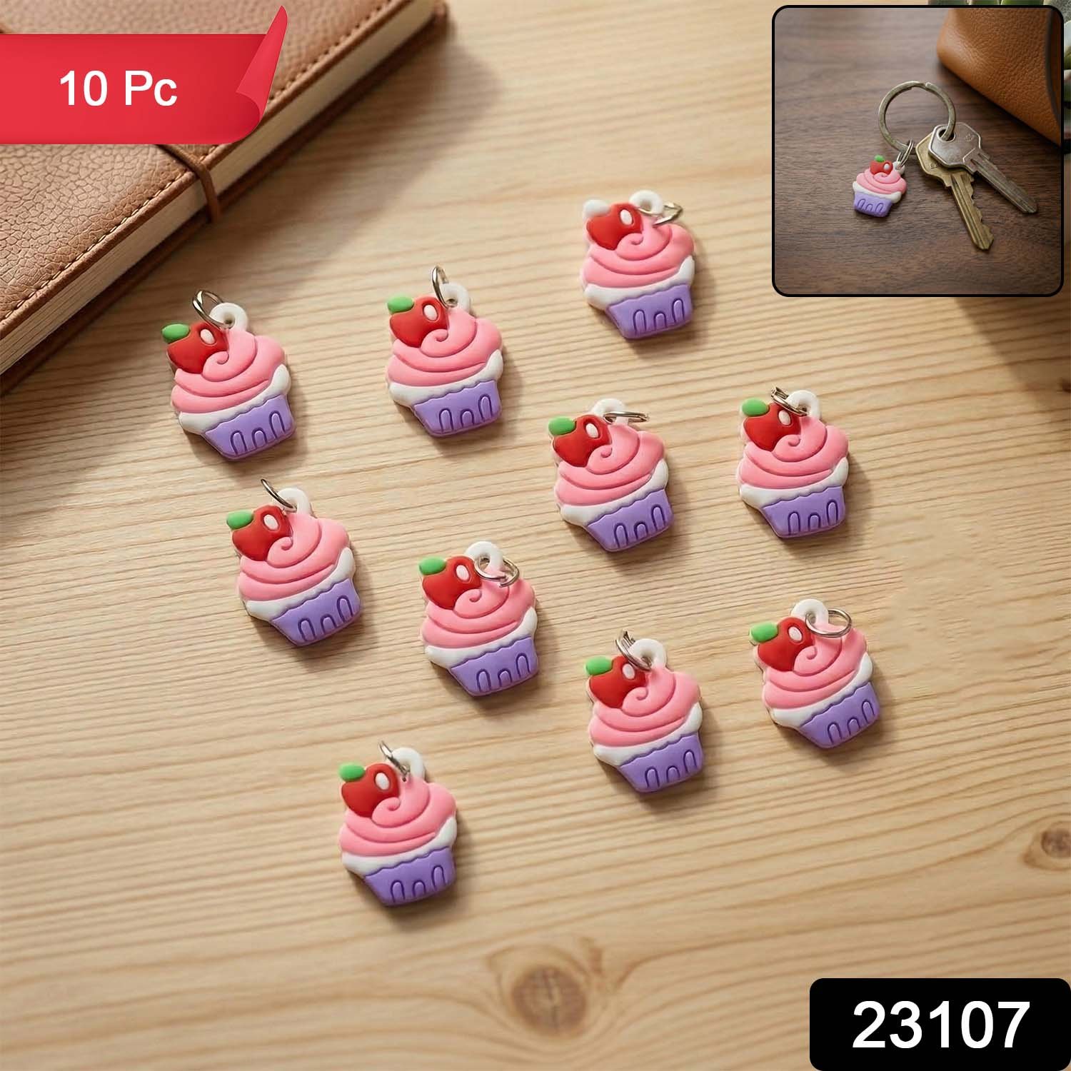 Cute Cupcake Keychain – Fun & Charming Bag Ornament - Image 2
