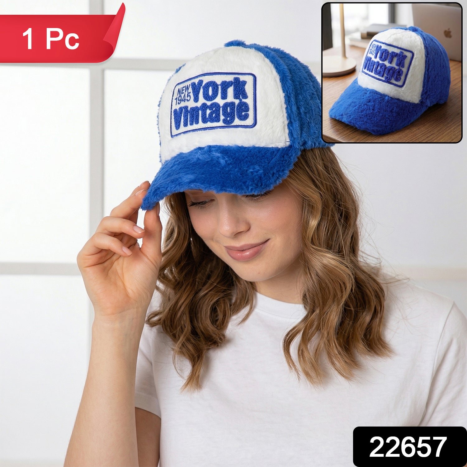 Winter Furry Cap – Stylish Vintage Plush Cold Weather Accessory - Image 2