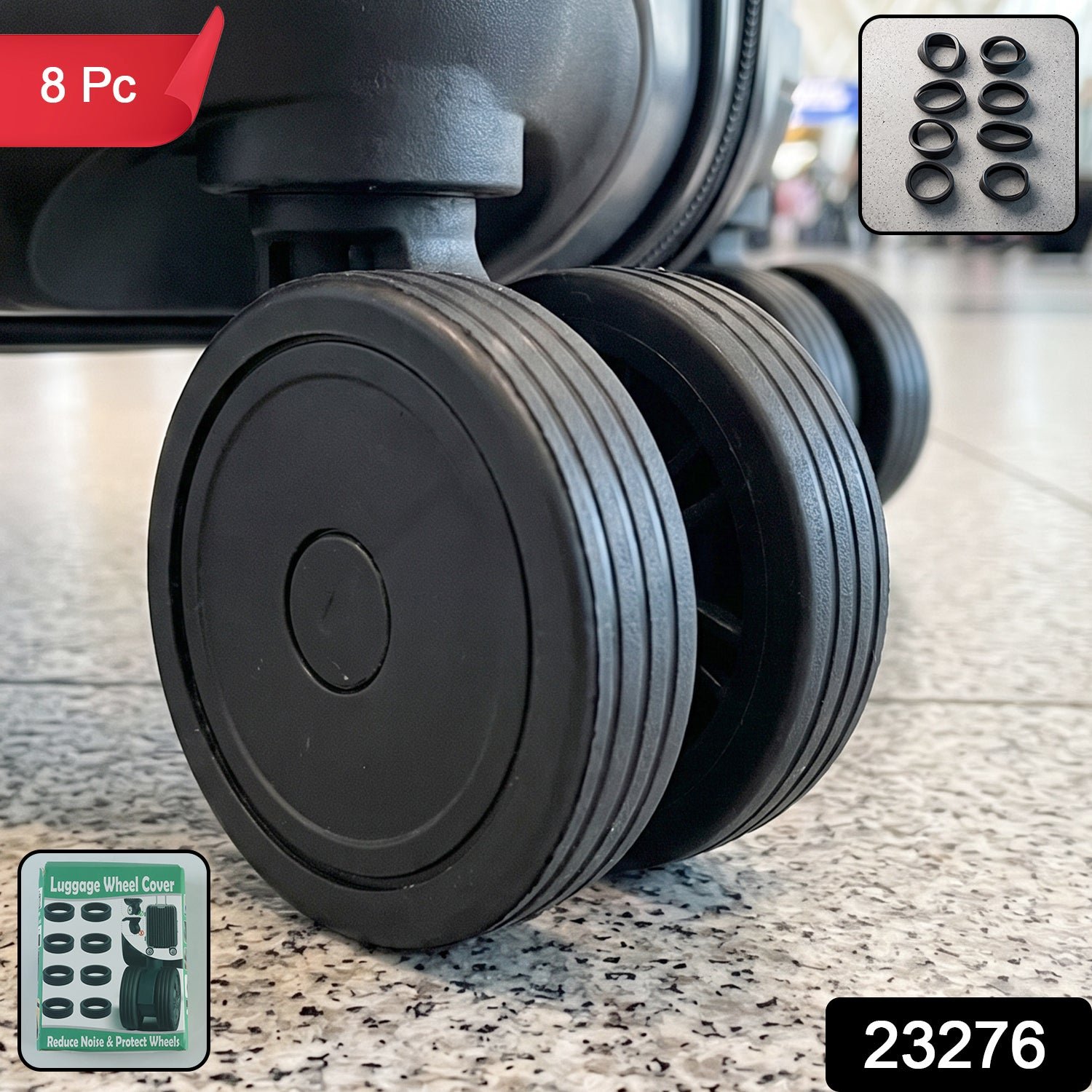 Silicone Luggage Wheel Cover Noise Reducing Protector for Suitcase (8 Pc Set) - Image 2