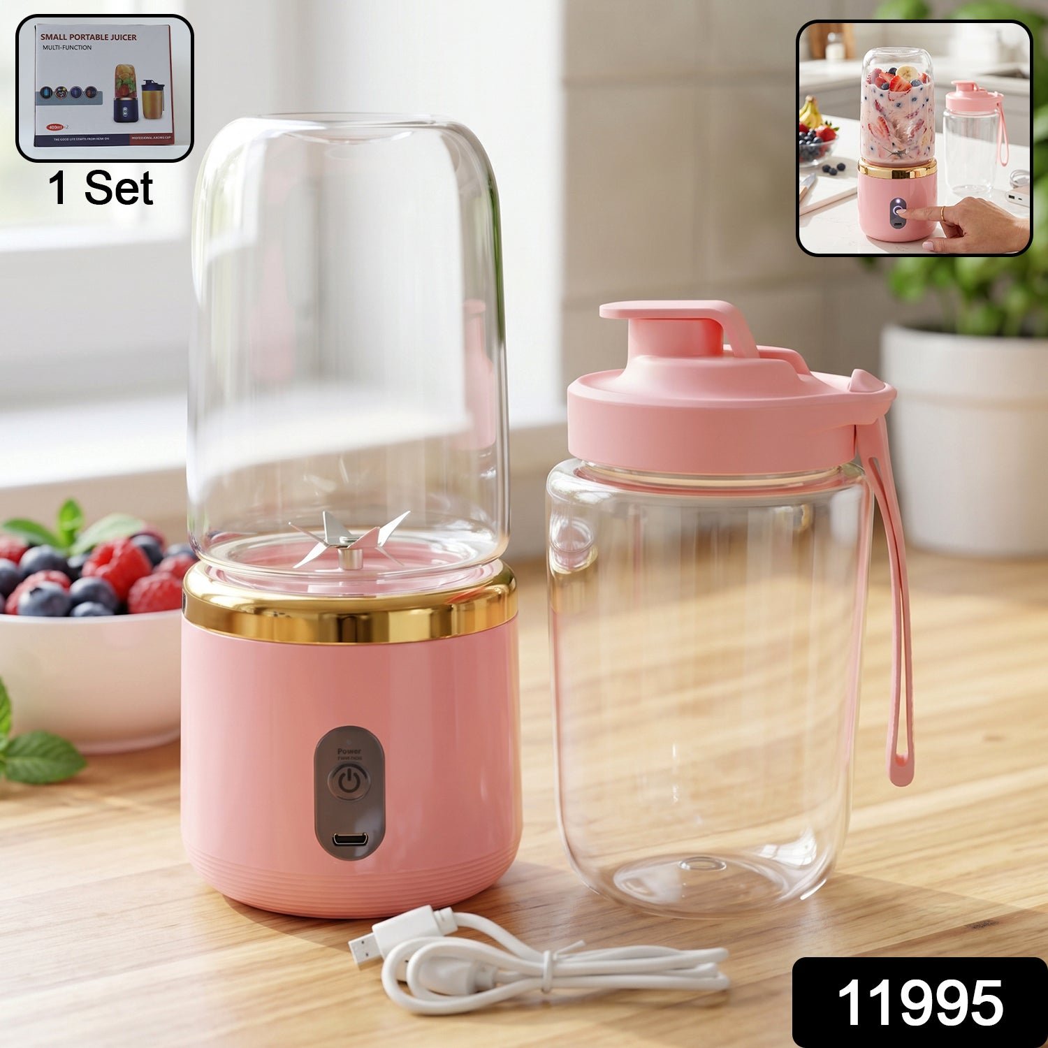 Portable Electric Juicer – Cordless & USB Rechargeable for On-the-Go - Image 2