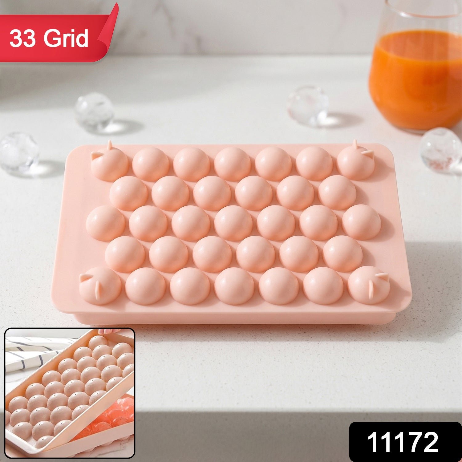 Plastic Ball Ice Cube Tray – Durable & Easy Release with Lid - Image 2