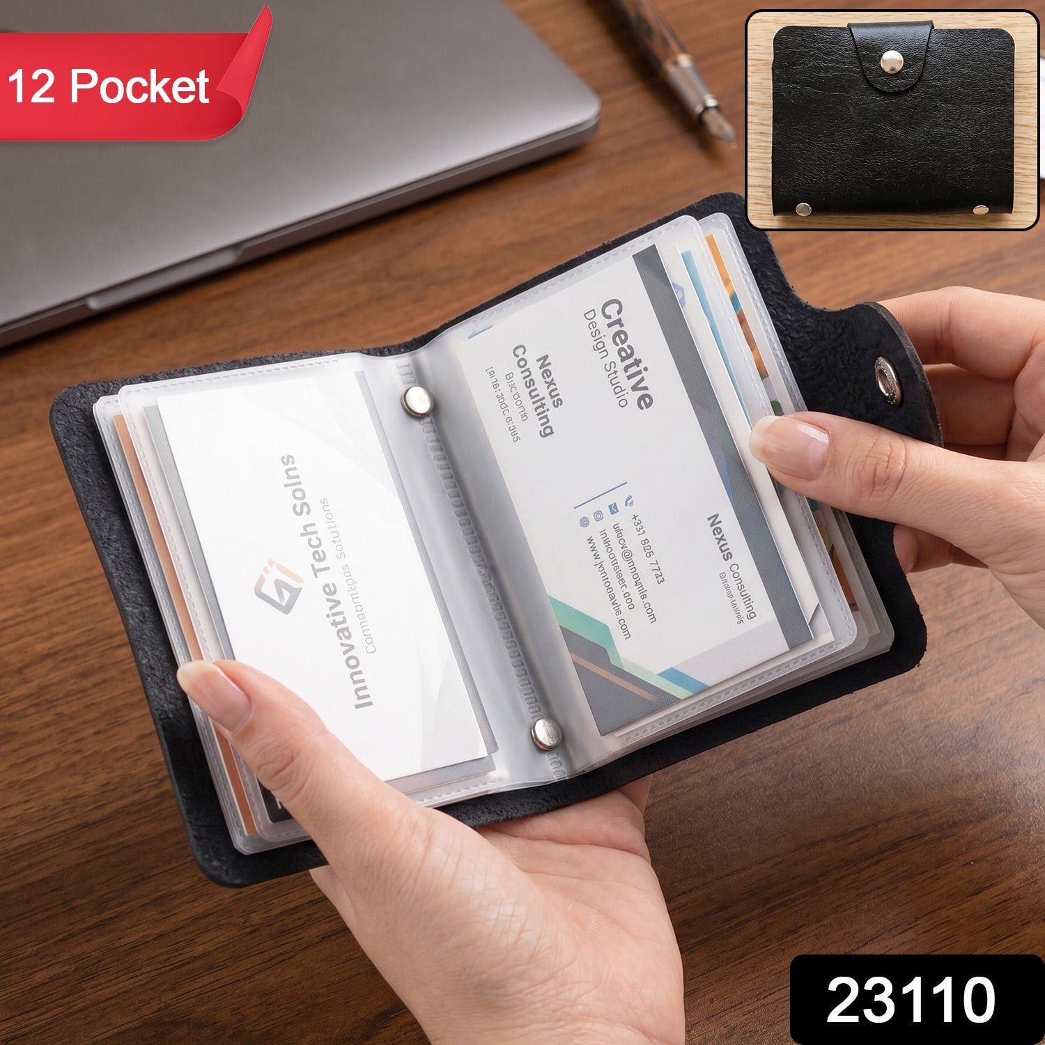Card Holder Wallet – Slim, Durable PU Leather Organizer for Cards - Image 2