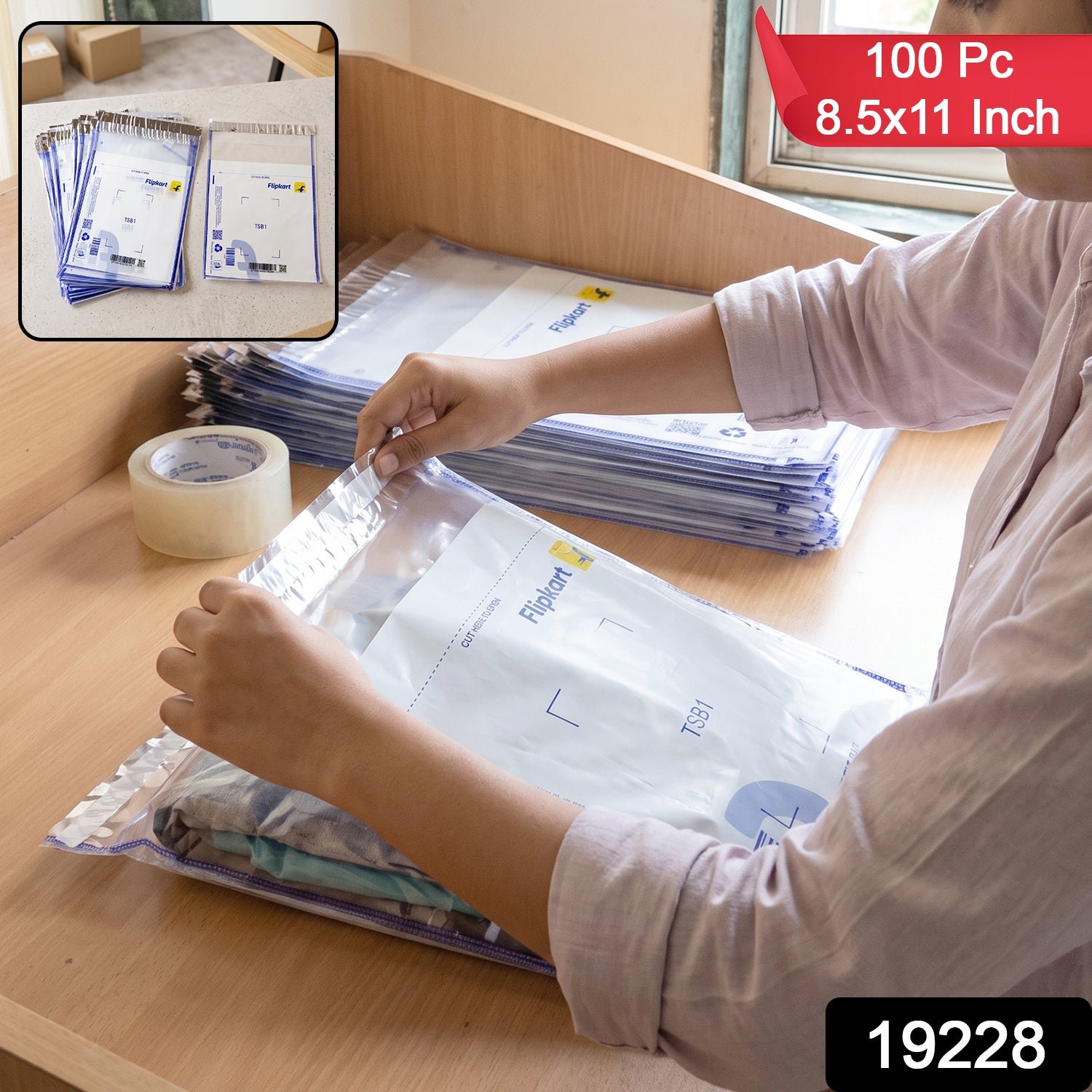 Flipkart Courier Bags 8.5 x 11 Inch Pack of 100 Tamper Proof Polybags (100 Pc) - Image 2