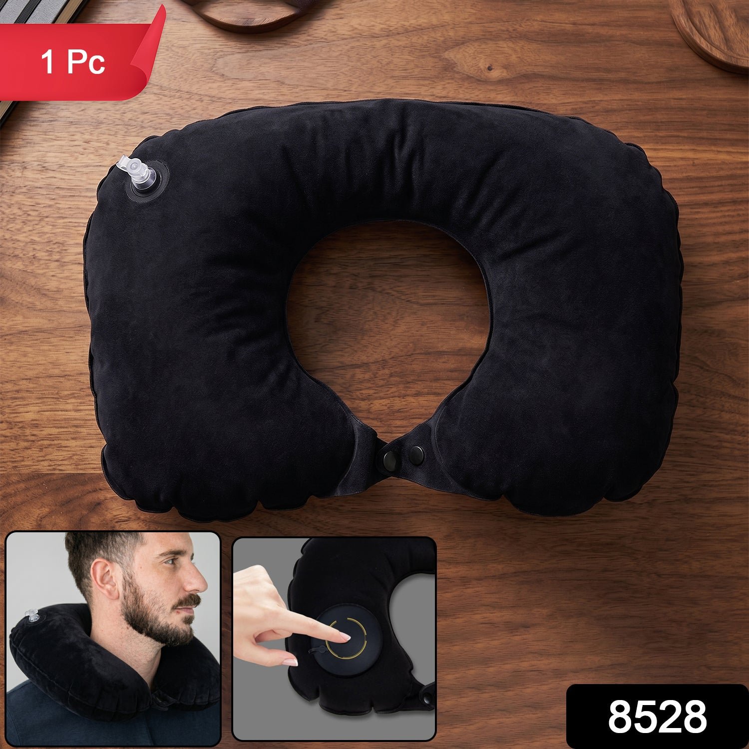 Inflatable Travel Neck Pillow – Soft, Portable & Self-Inflating Support - Image 2