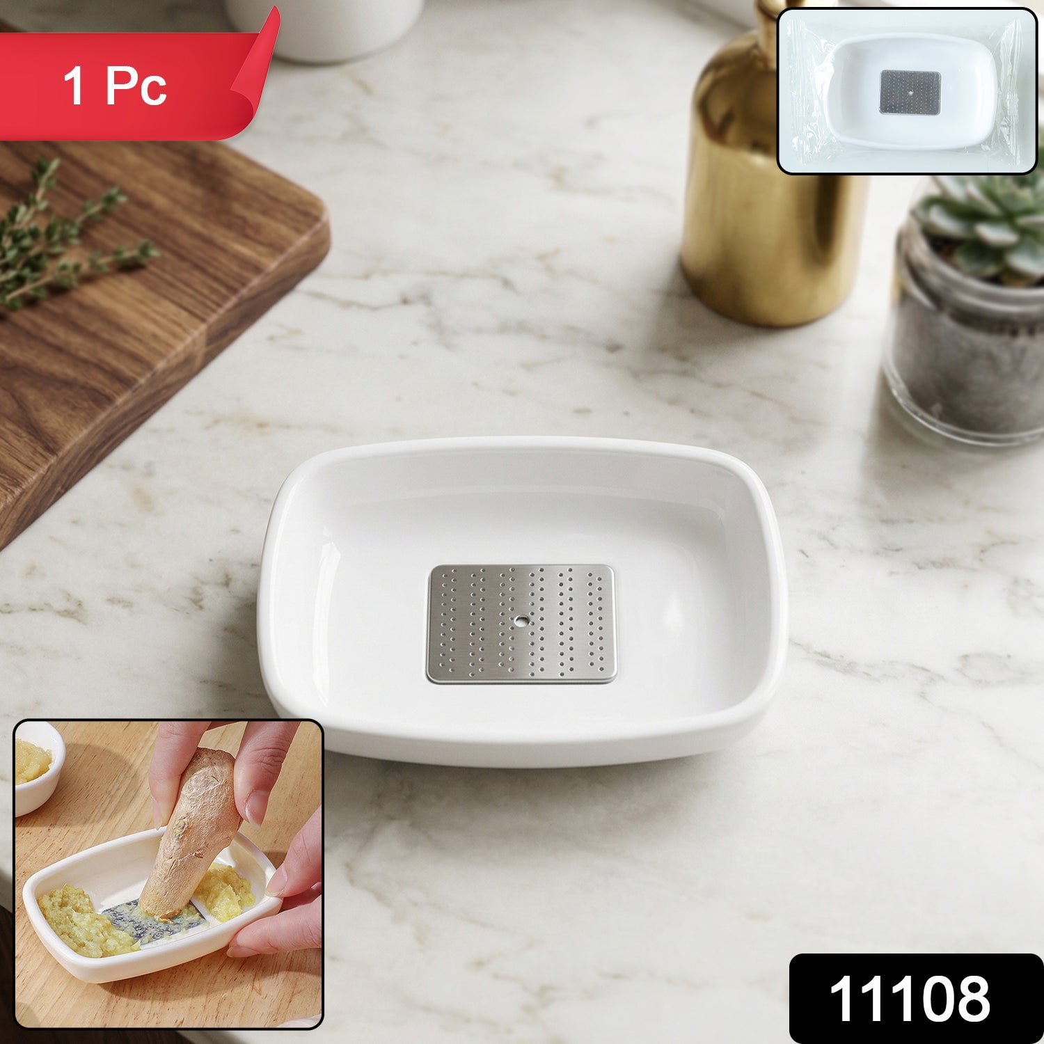 Multipurpose Garlic Ginger Grinding Plate – Manual Stainless Steel Tool - Image 2