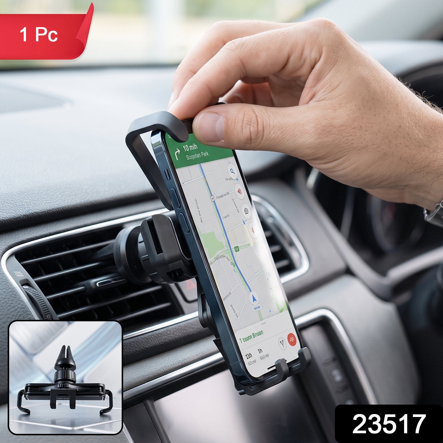 Plastic Car Mobile Phone Holder Air Vent Mount 360 Degree Rotating (1 Pc) - Image 2