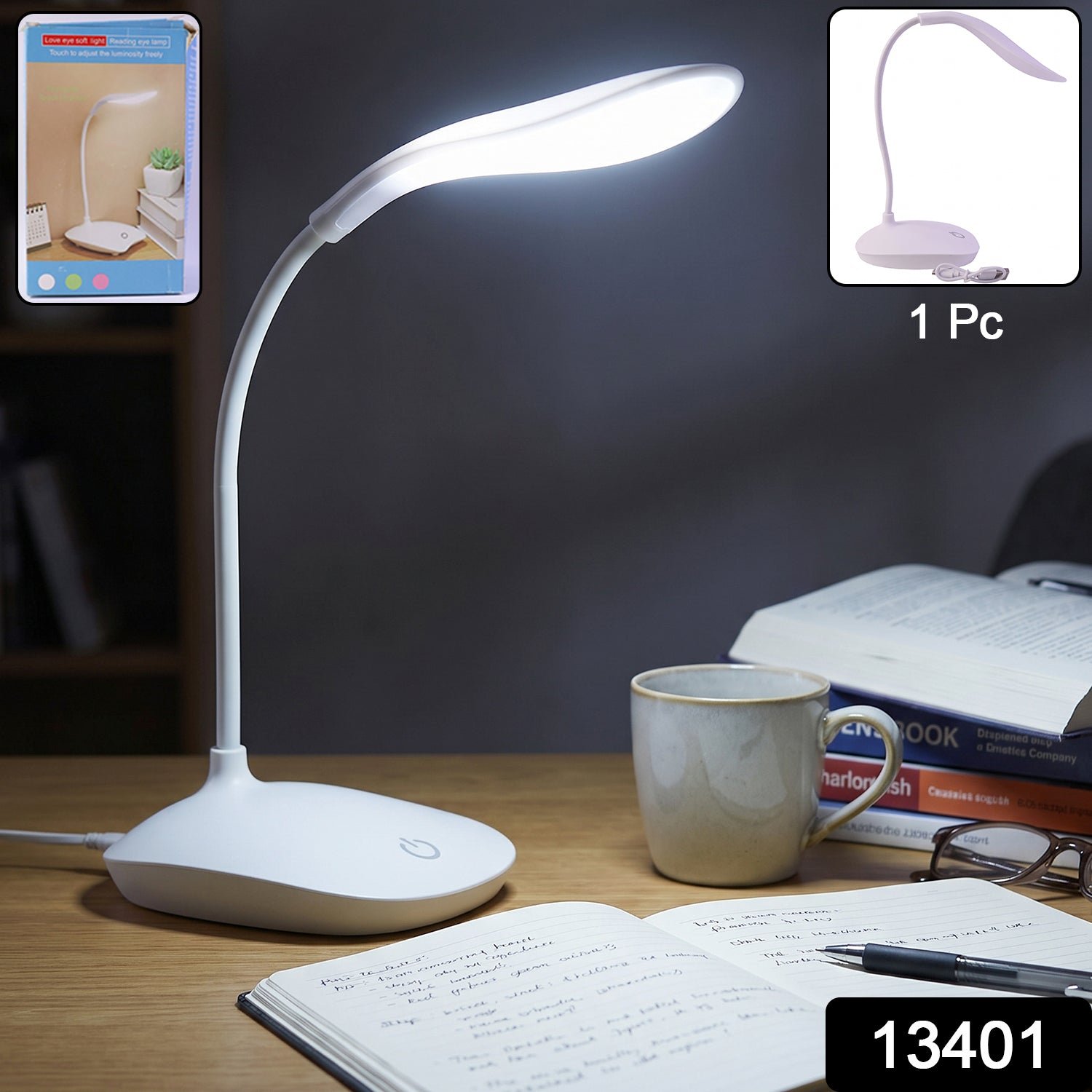LED Desk Table Lamp Flexible Touch Dimmer Eye Care Reading Study Li... - Image 2