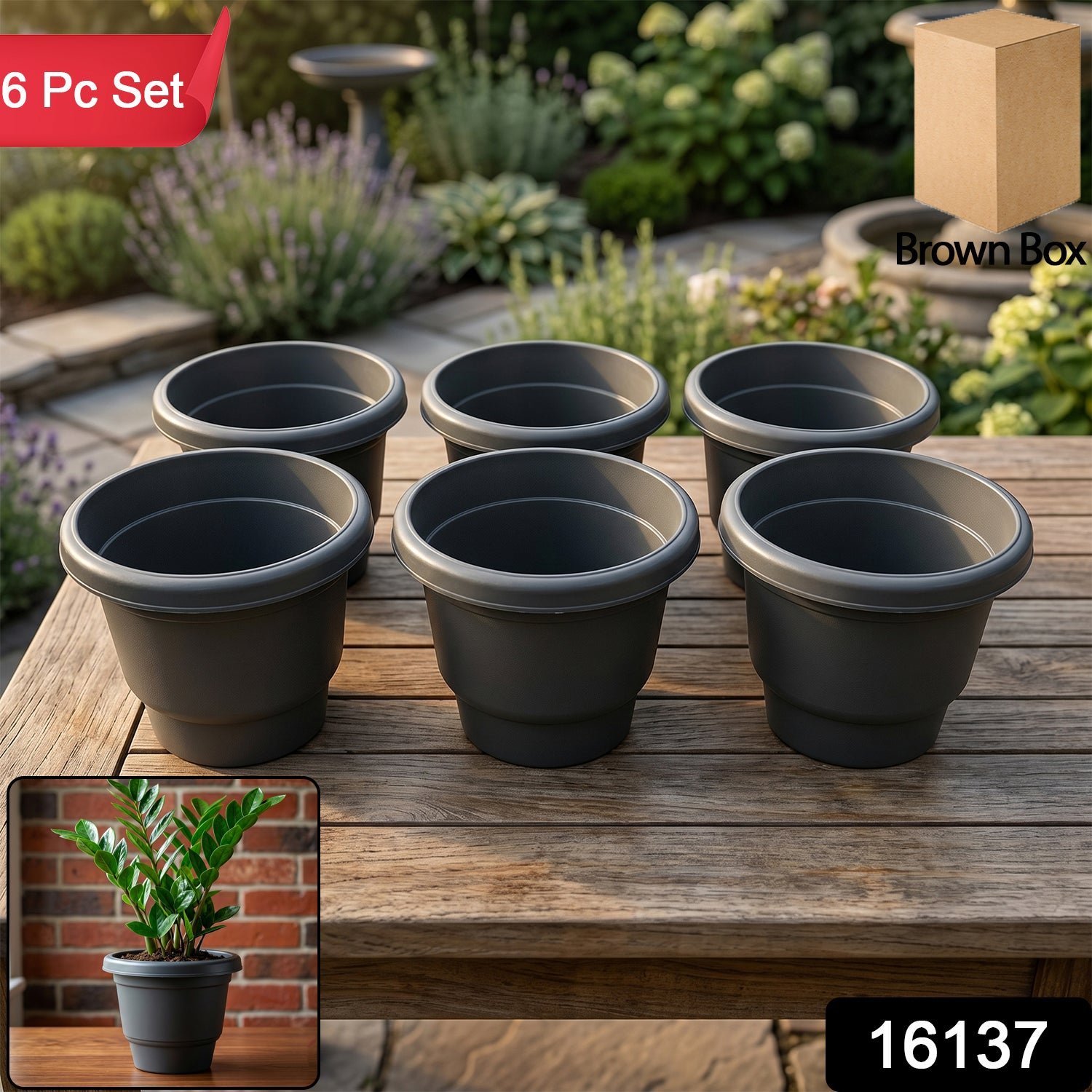Plastic Flower Pot Planter Set – Ideal for Indoor & Outdoor Gardens - Image 2