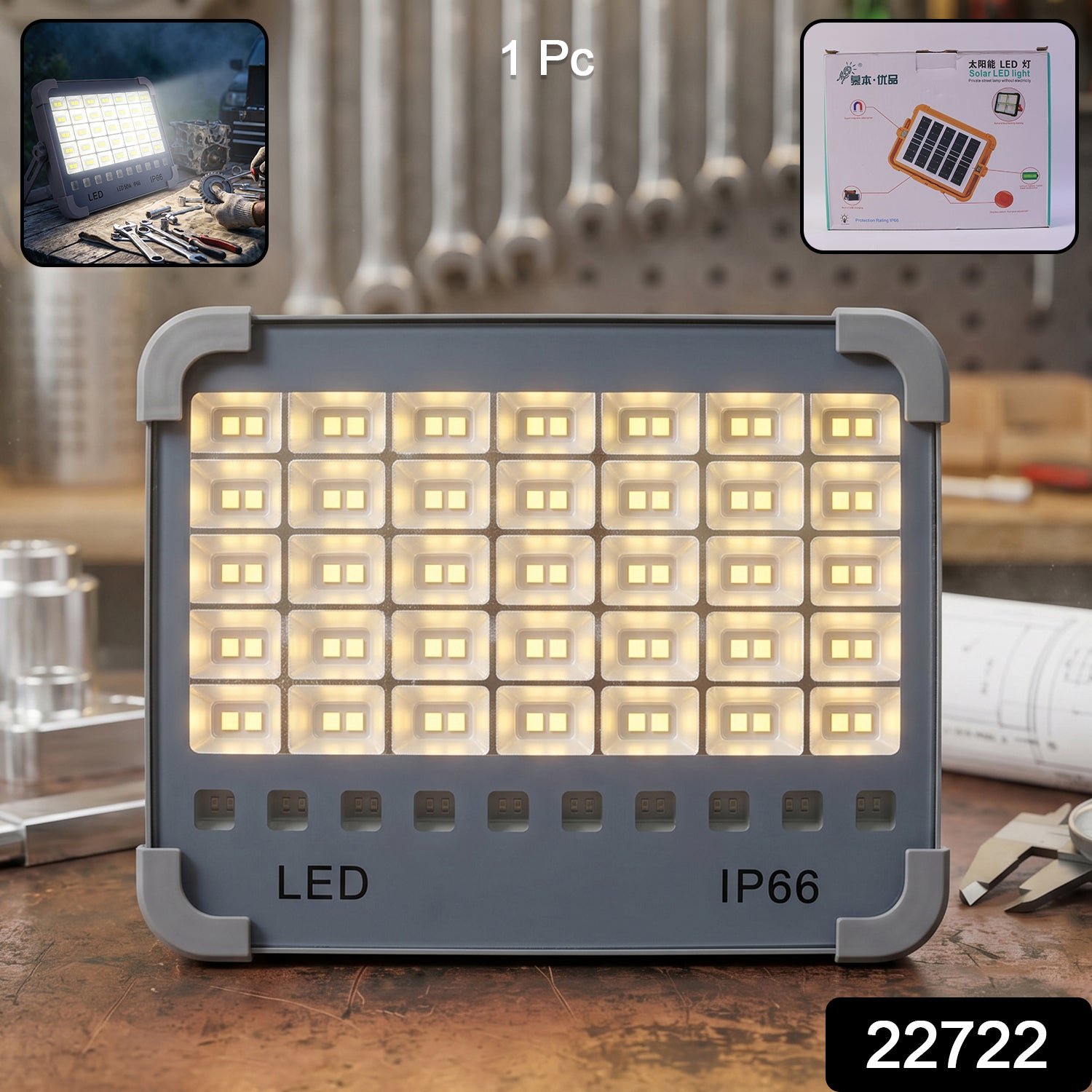 Solar USB Rechargeable LED Flood Light – Waterproof & Portable - Image 2