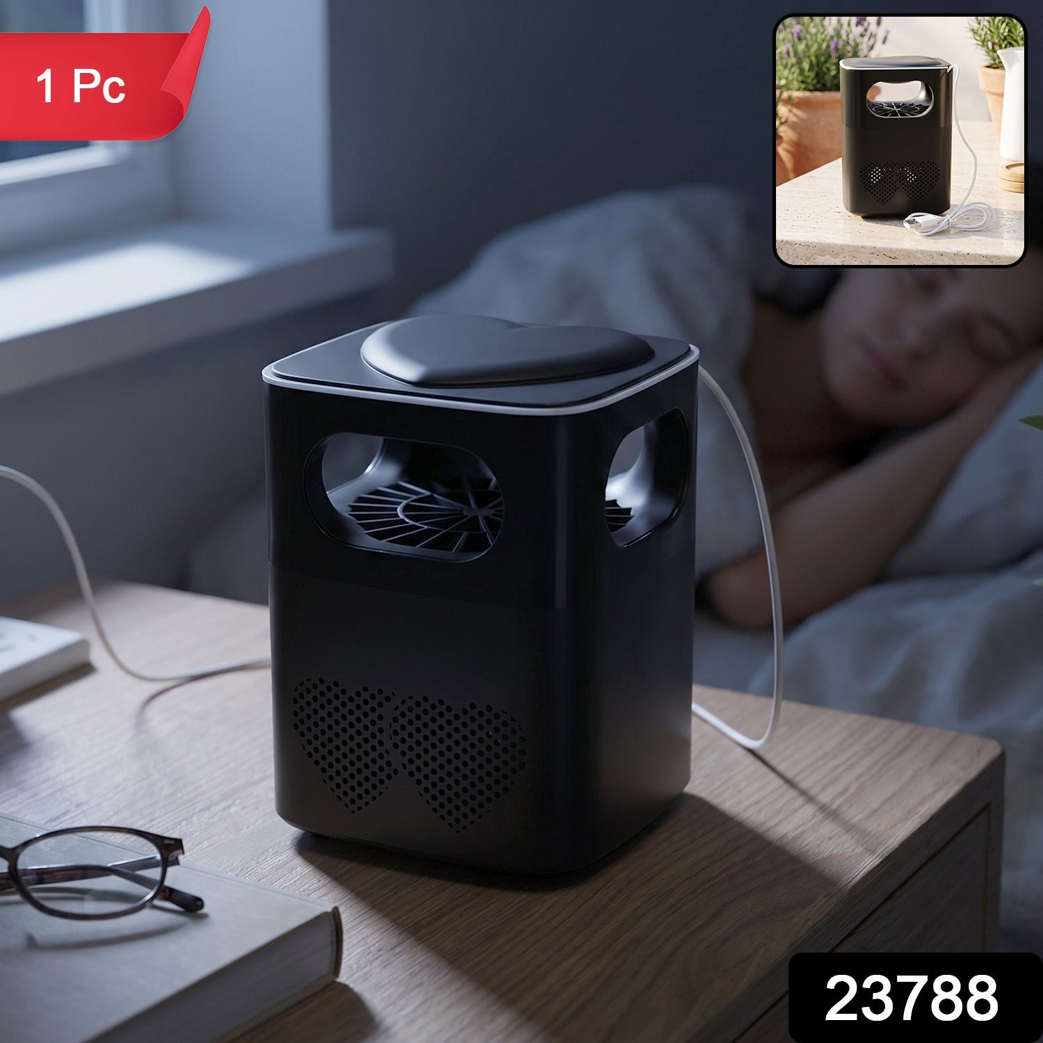 USB Electric Mosquito Killer Trap Lamp with Suction Fan for Bedroom (1 Pc) - Image 2