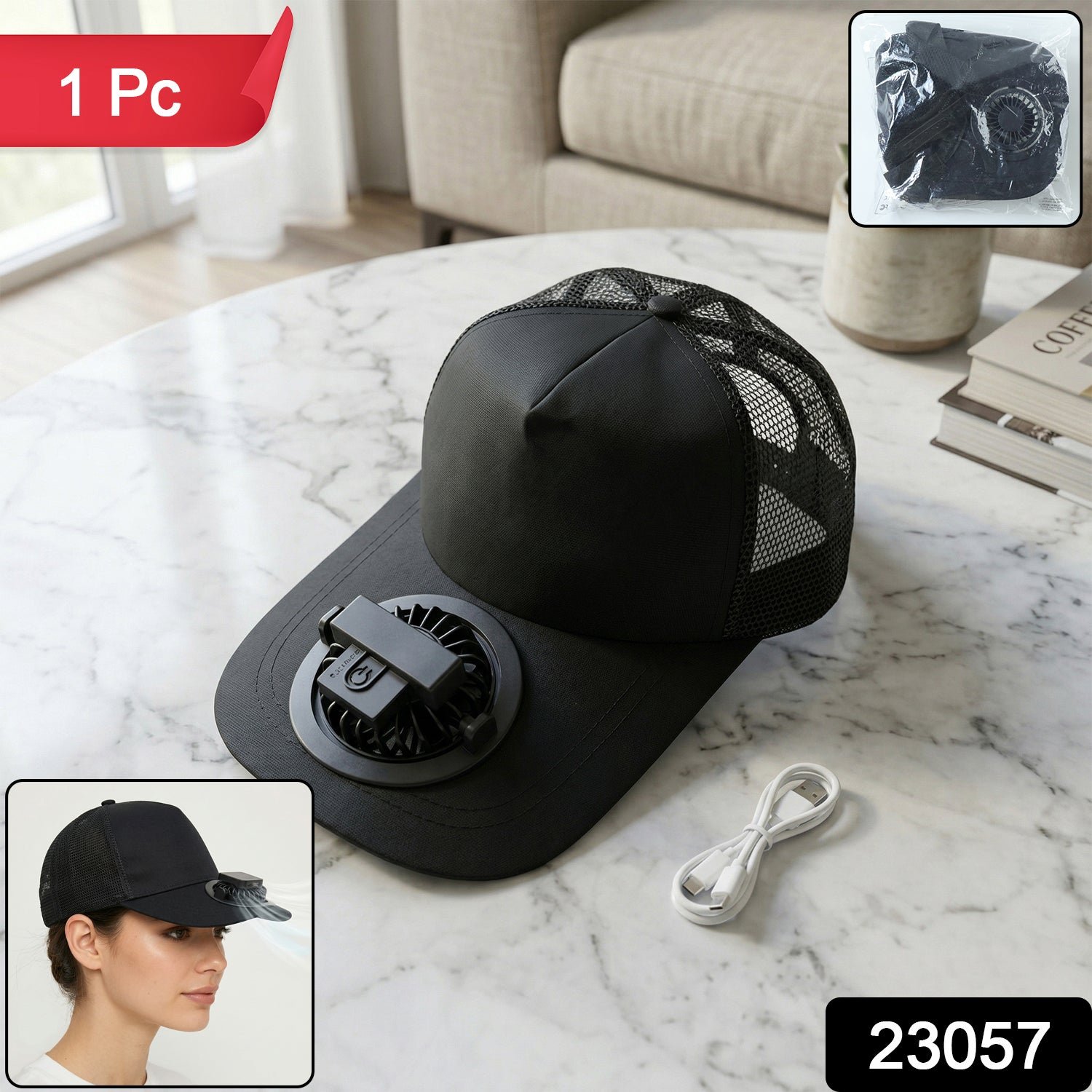 Portable USB Cooling Cap – Personal Airflow System for Summer - Image 2