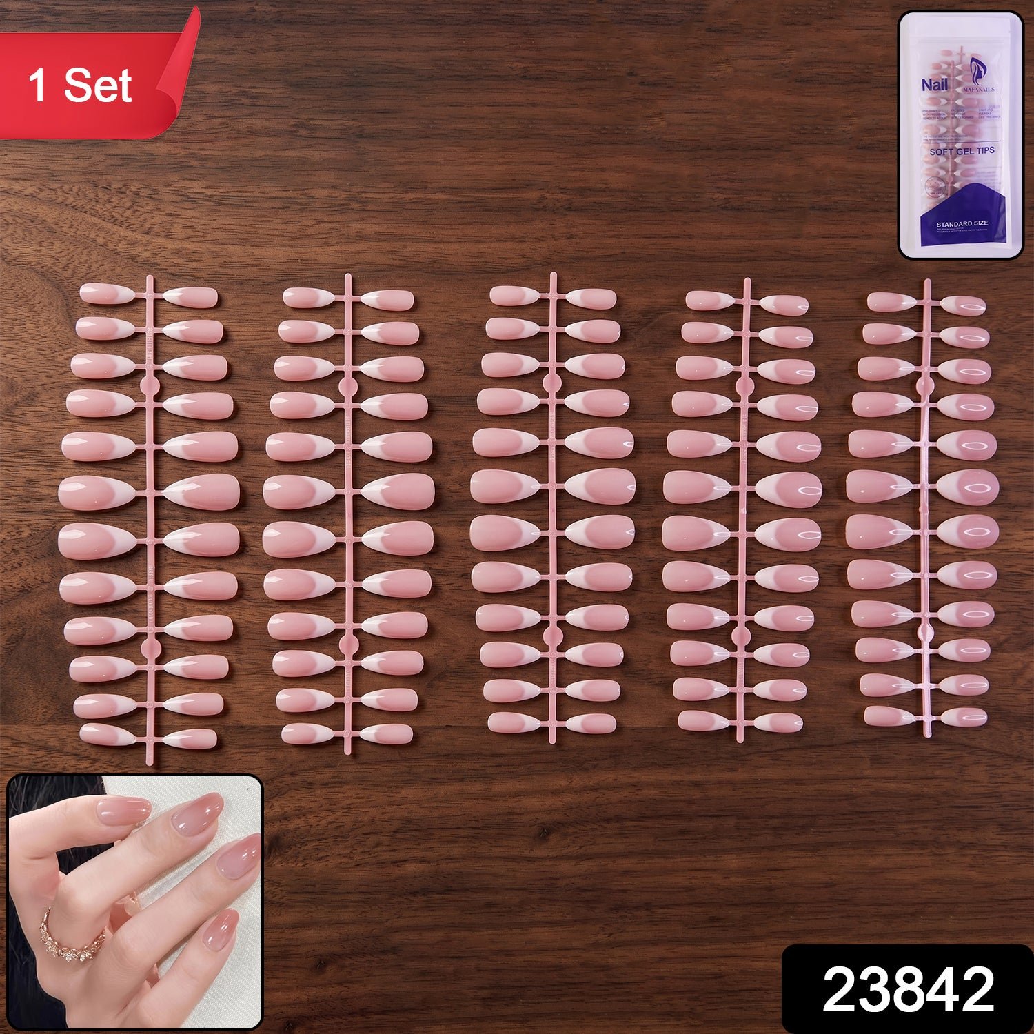 Artificial Nail Tips Set – Elegant French Manicure at Home - Image 2