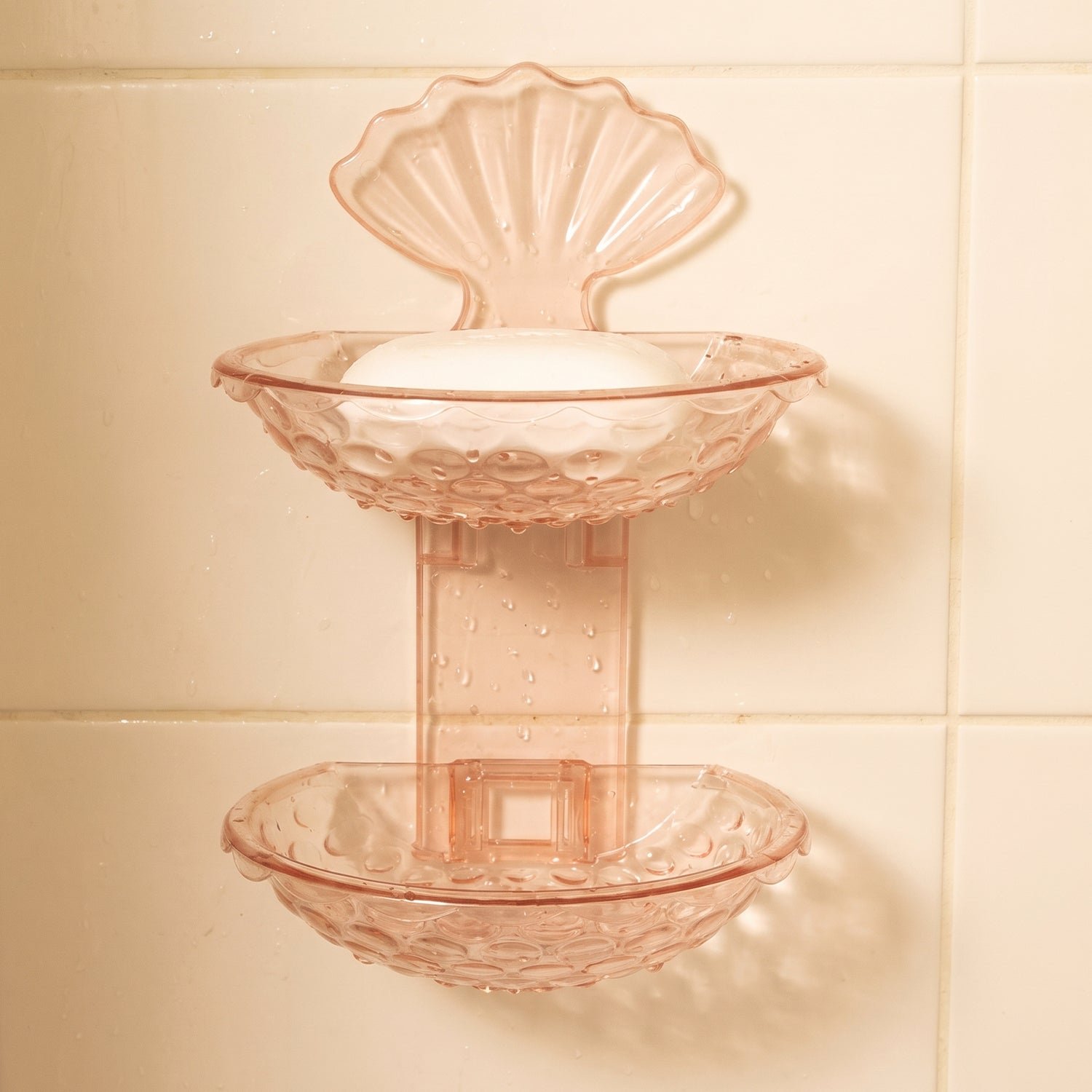 2 In 1 Double Layer Plastic Soap Dish Holder Wall Mounted Self Adhesive (1 Pc) - Image 4
