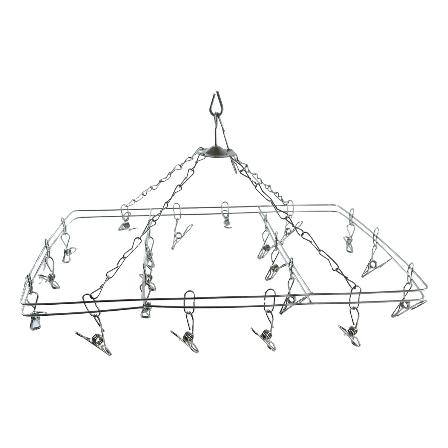 Stainless Steel Square Multi Clip Drying Hanger for Socks, Baby Clothes (1 Set) - Image 5
