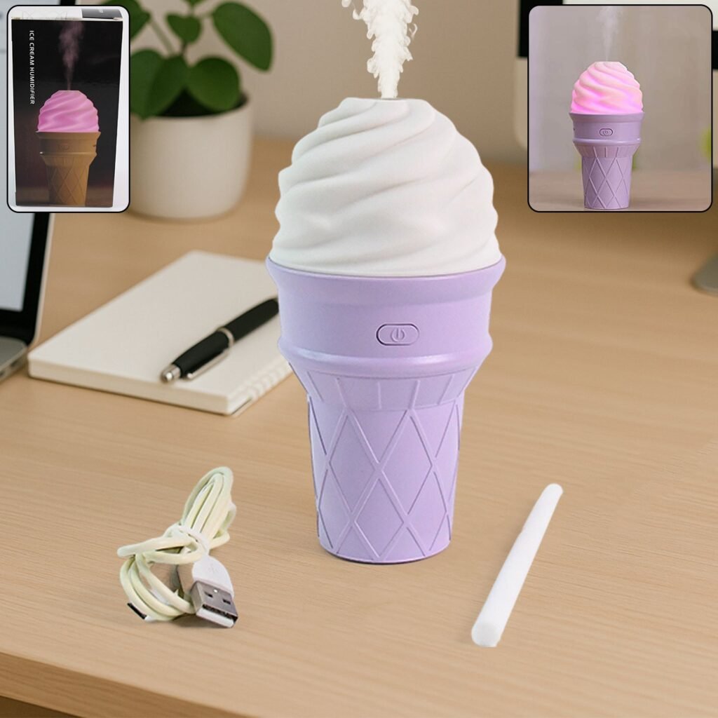 Ice Cream Cone Humidifier – Portable Cool Mist Air Freshener