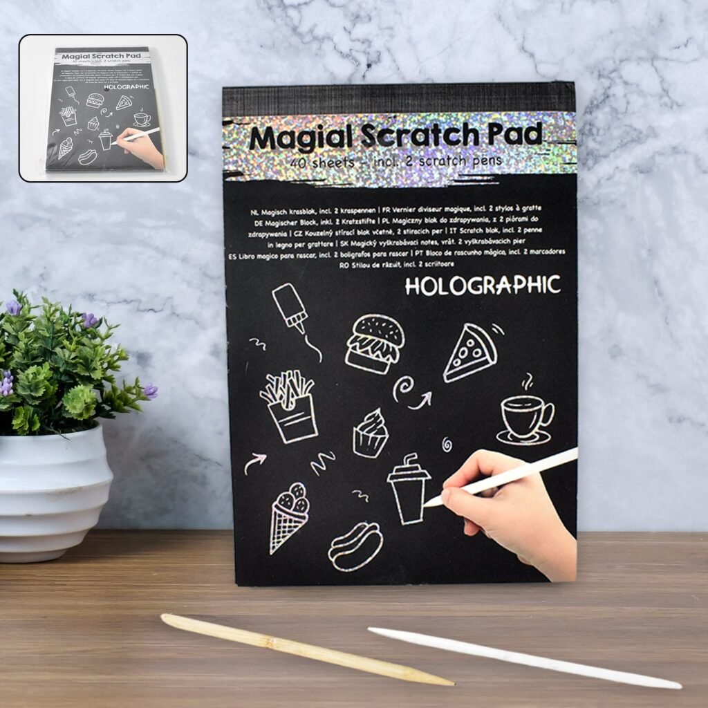 Scratch Art Book for Kids – 40 Colourful Creative Sheets