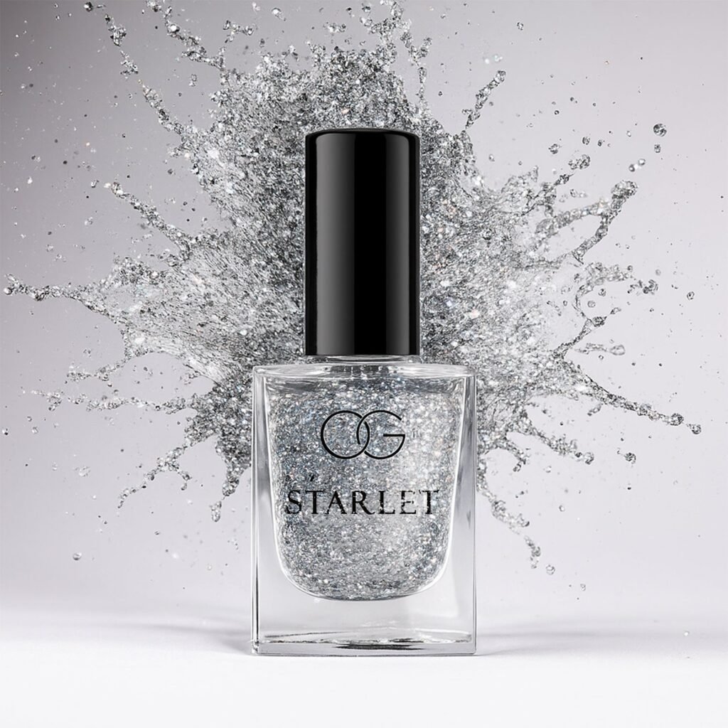 Silver Moonlight Glitter Nail Paint – Long-Lasting Sparkle Finish