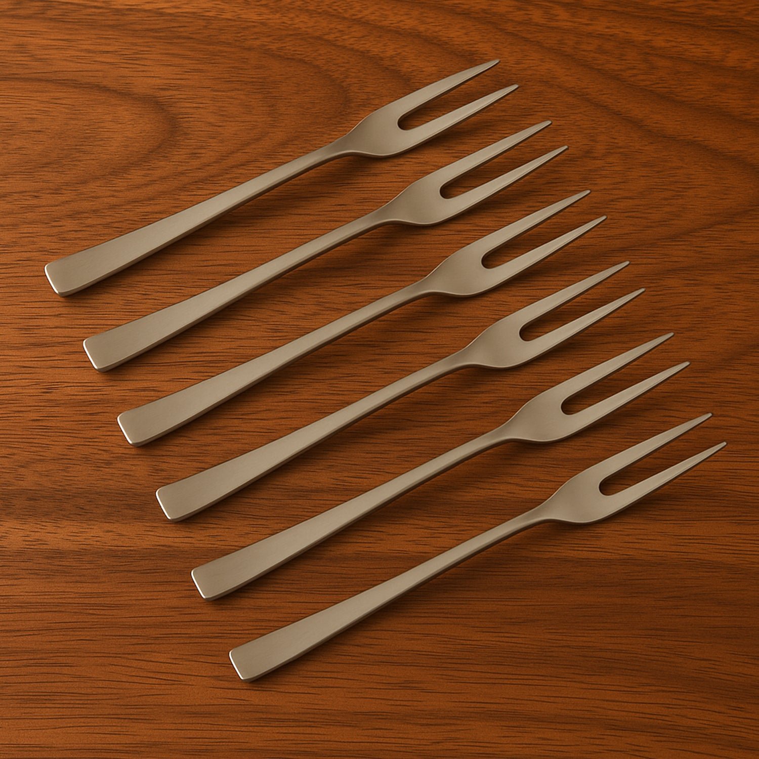 Stainless Steel Fruit Fork Set – Durable & Elegant 6 Pieces - Image 3