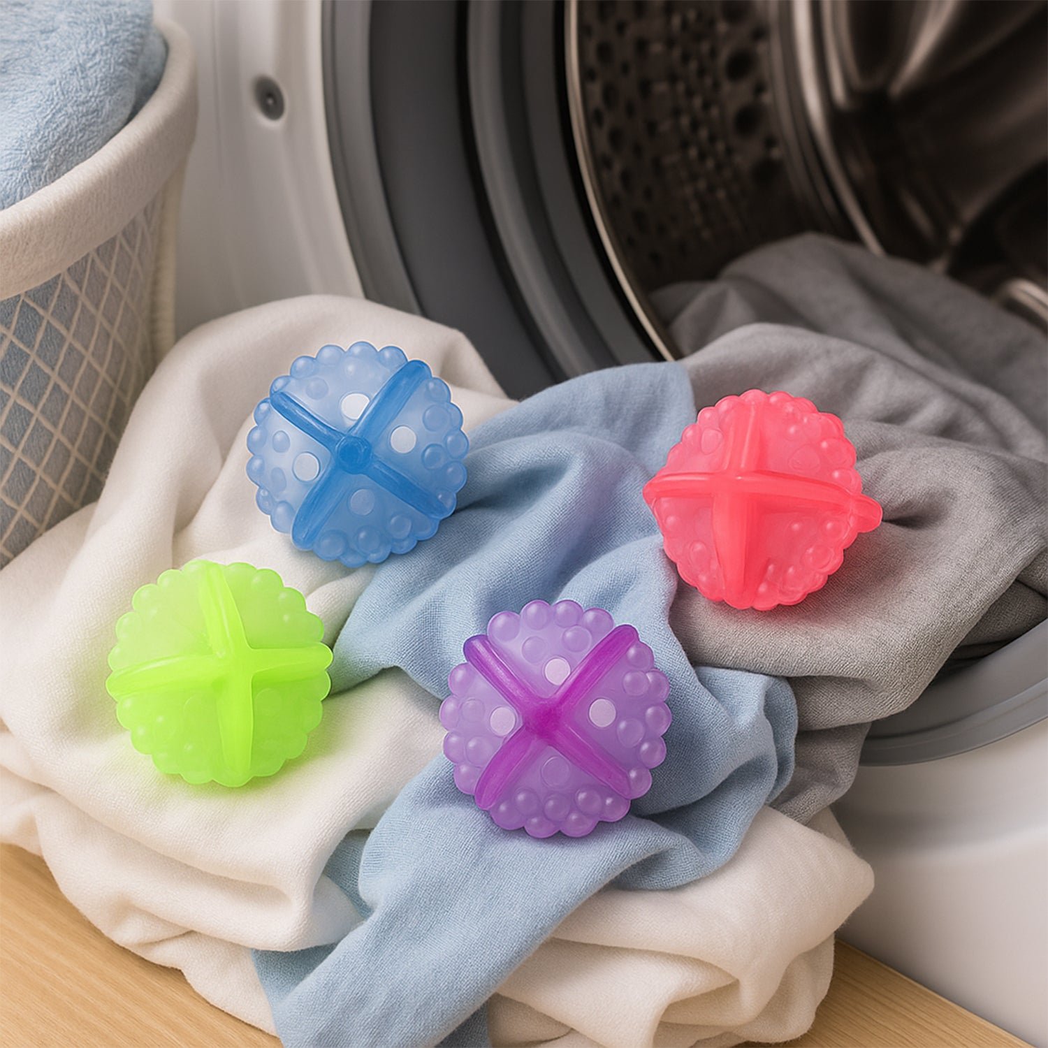 Detergent-Free Laundry Balls – 4 Pcs for Eco-Friendly Wash | Velvet Wipe - Image 2