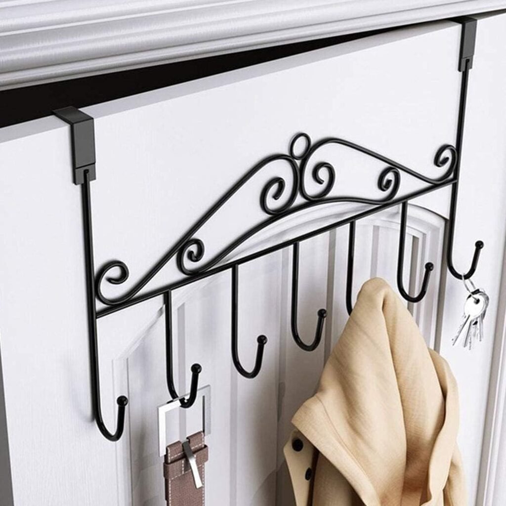 Over Door Hanger Rack - 7 Hooks Metal Organizer | Indo Glow