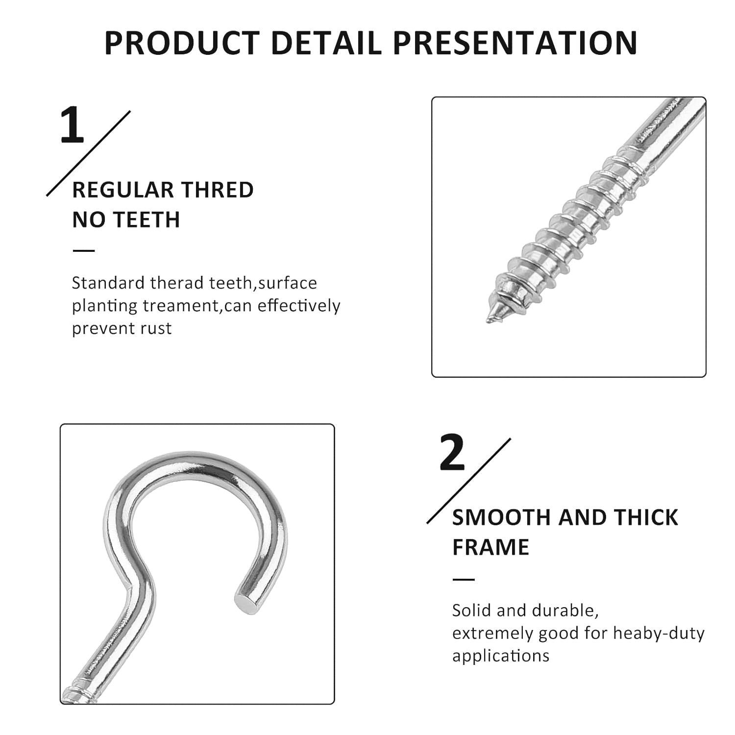 Stainless Steel Eye Hooks – Heavy Duty 6-Piece Screw Set - Image 6