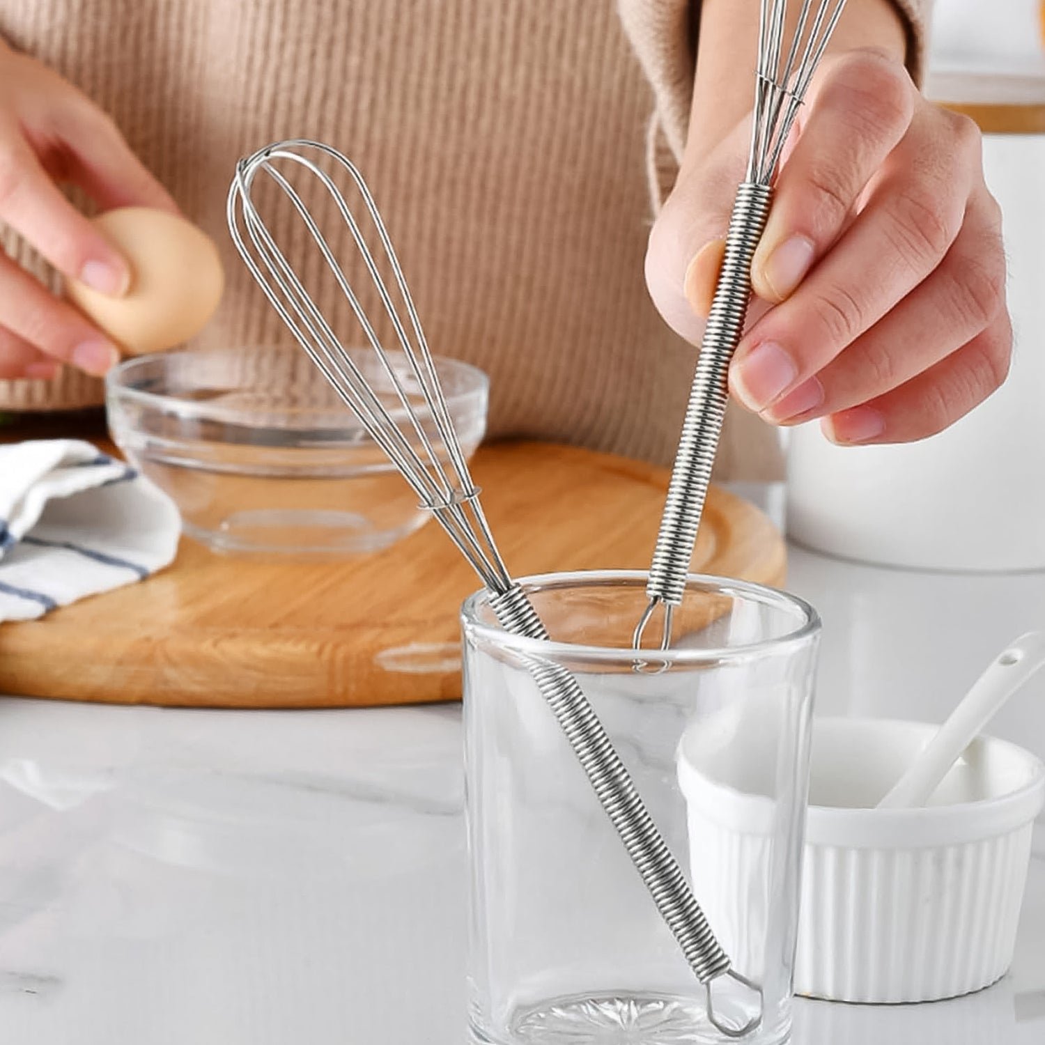 Kitchen Whisk – 16cm Stainless Steel Non-Scratch Hand Tool - Image 4