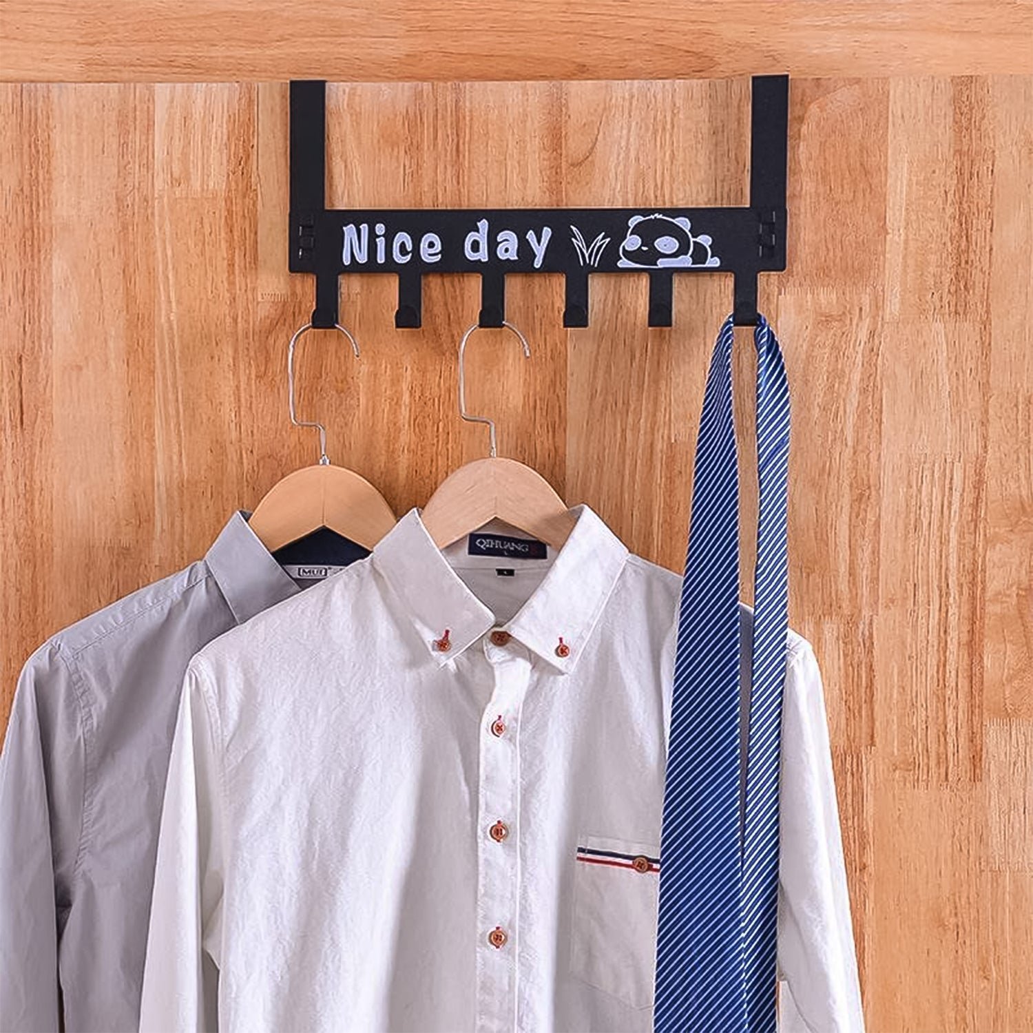 Carbon Steel Over Door Hook Rack – Heavy-Duty 6 Hooks for Organizing - Image 3