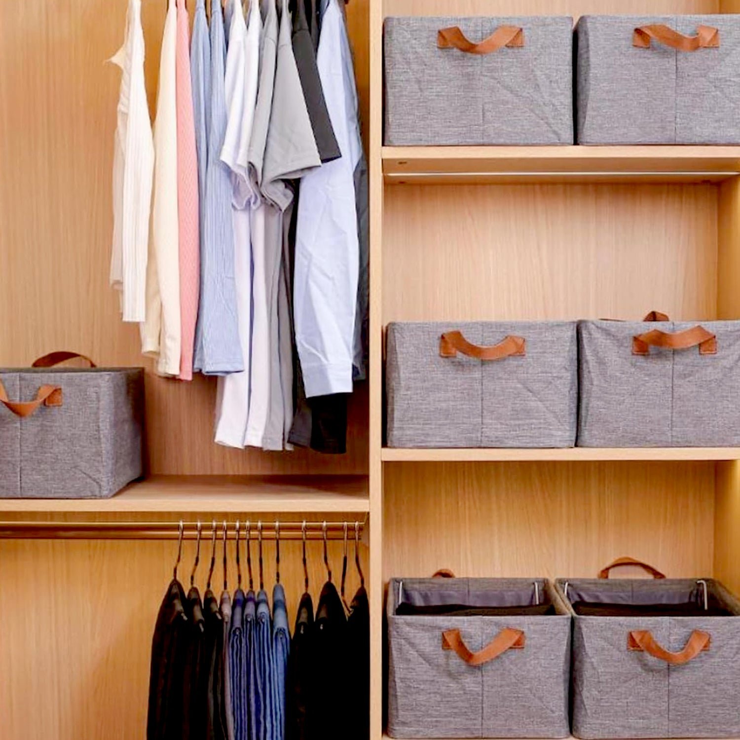 Foldable Storage Box – 46.5 cm Cotton Linen Organizer | Organivo - Image 5