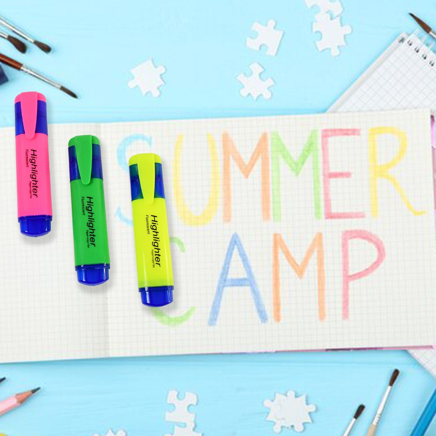 Assorted Color Highlighter Pens – Water-Based Broad Tip Set - Image 3