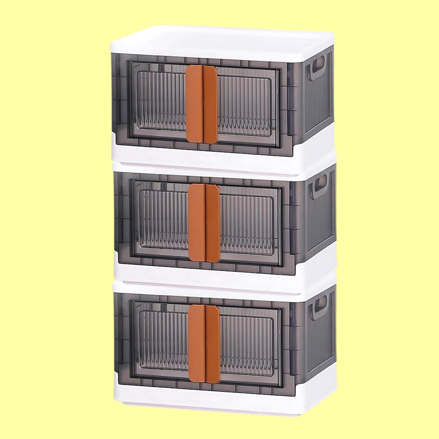 Plastic Folding Wardrobe Organizer – 3-Layer Storage with Wheels - Image 3