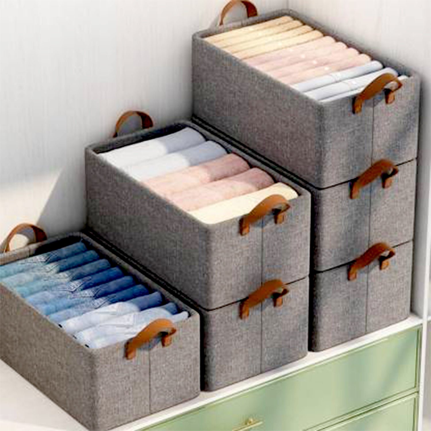 Foldable Storage Box – 46.5 cm Cotton Linen Organizer | Organivo - Image 6