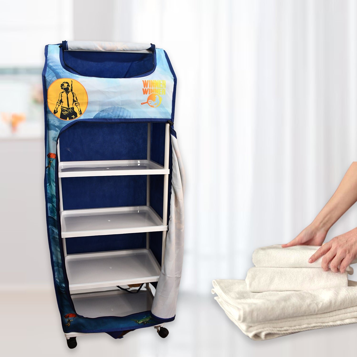 Foldable Baby Wardrobe with 6 Shelves – Durable & Space-Saving - Image 3