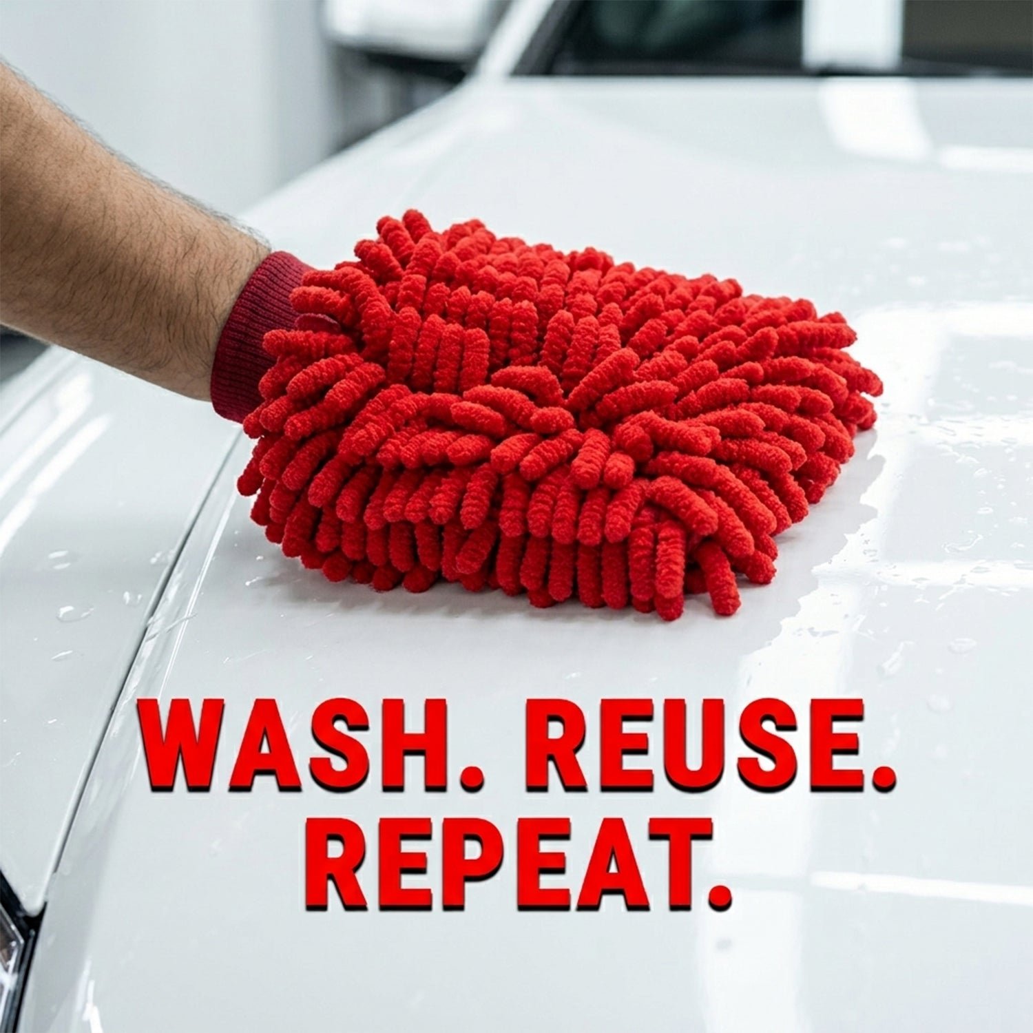 Microfiber Chenille Car Wash Glove for Scratch-Free Cleaning and Detailing (1 Pc) - Image 7