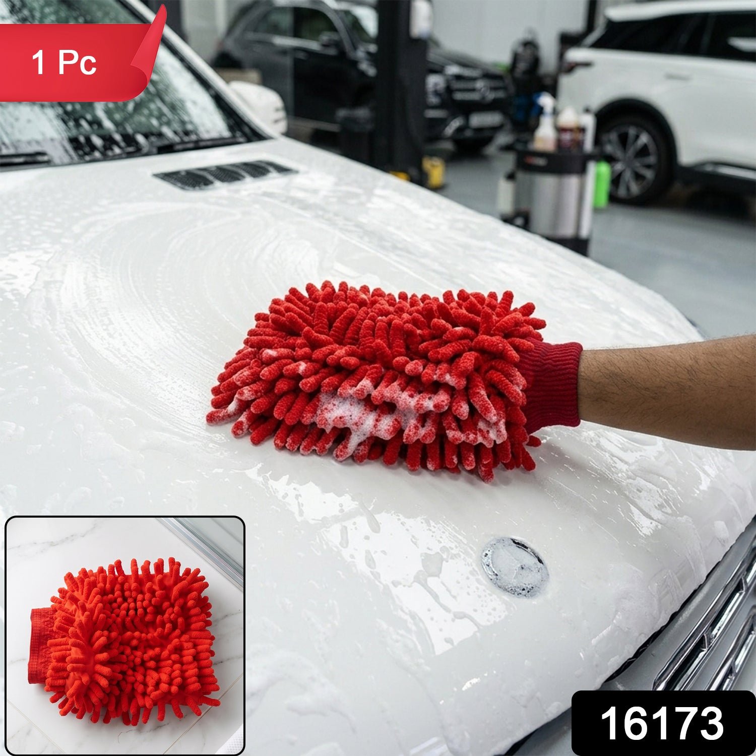 Microfiber Chenille Car Wash Glove for Scratch-Free Cleaning and Detailing (1 Pc) - Image 2