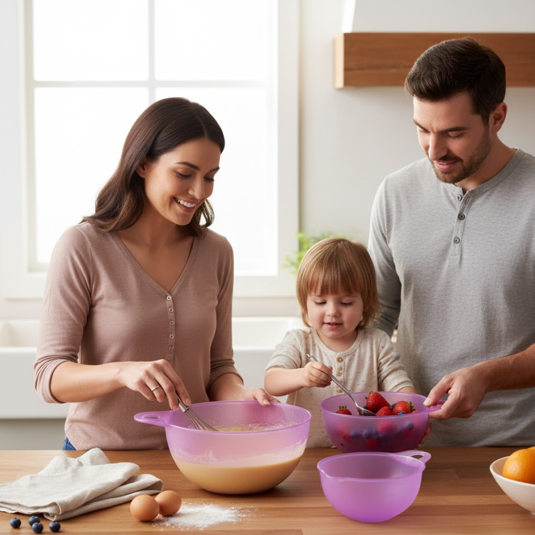 Mix & Measure Prep Bowl Set – 3 Durable BPA-Free Bowls - Image 3