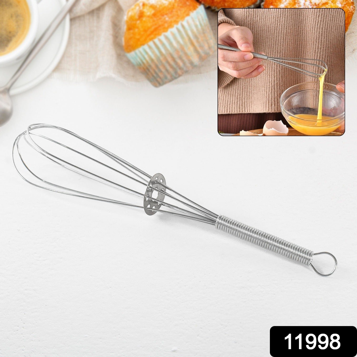 Kitchen Whisk – 16cm Stainless Steel Non-Scratch Hand Tool - Image 2