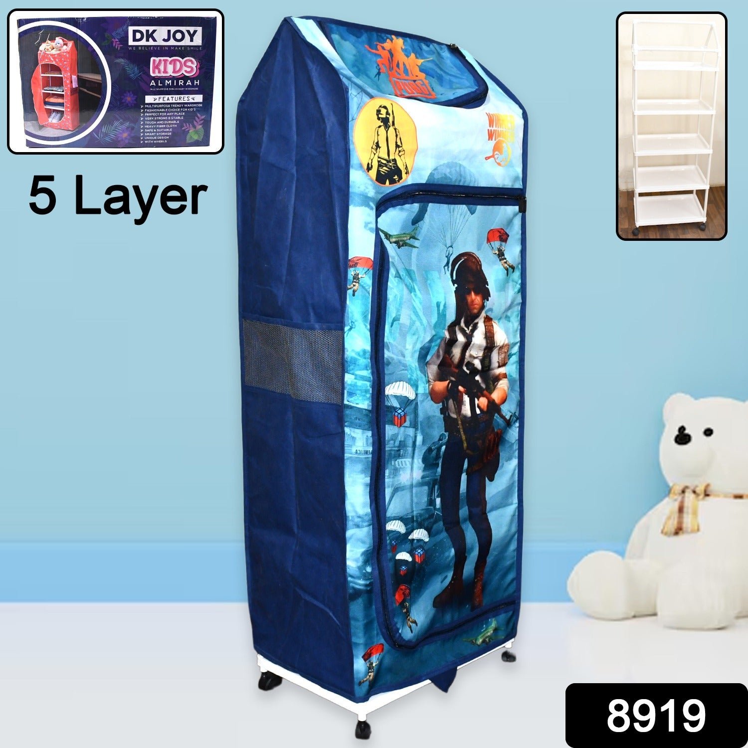 Foldable Baby Wardrobe with 6 Shelves – Durable & Space-Saving - Image 2