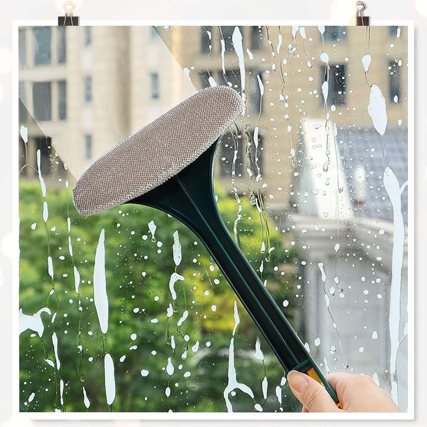 Window Cleaning Brush – 2-in-1 Mesh & Glass Wiper | Velvet Wipe - Image 3