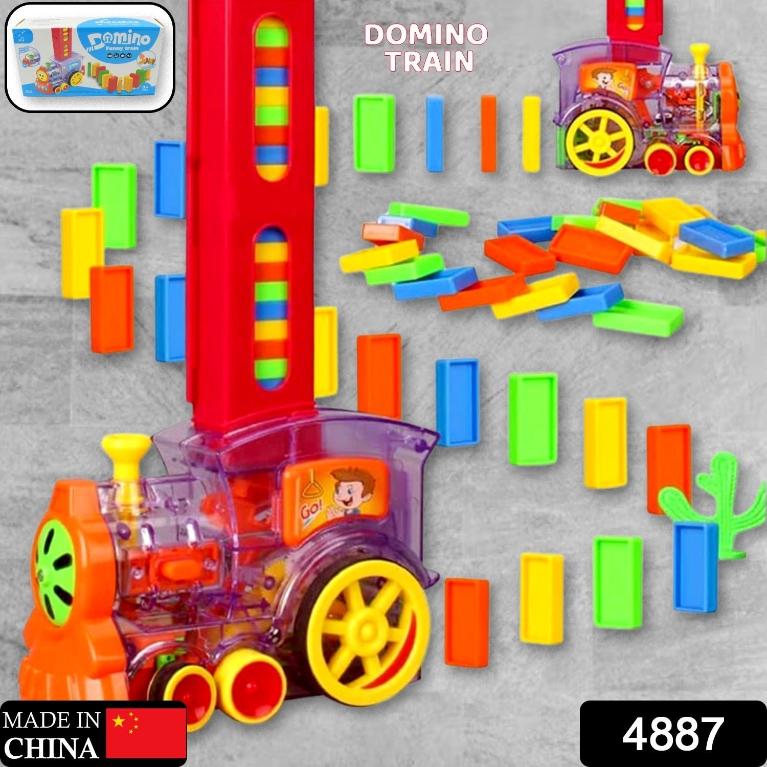 Domino Train Set – 40-Piece Automatic Block Laying Toy | Little Blocks - Image 2
