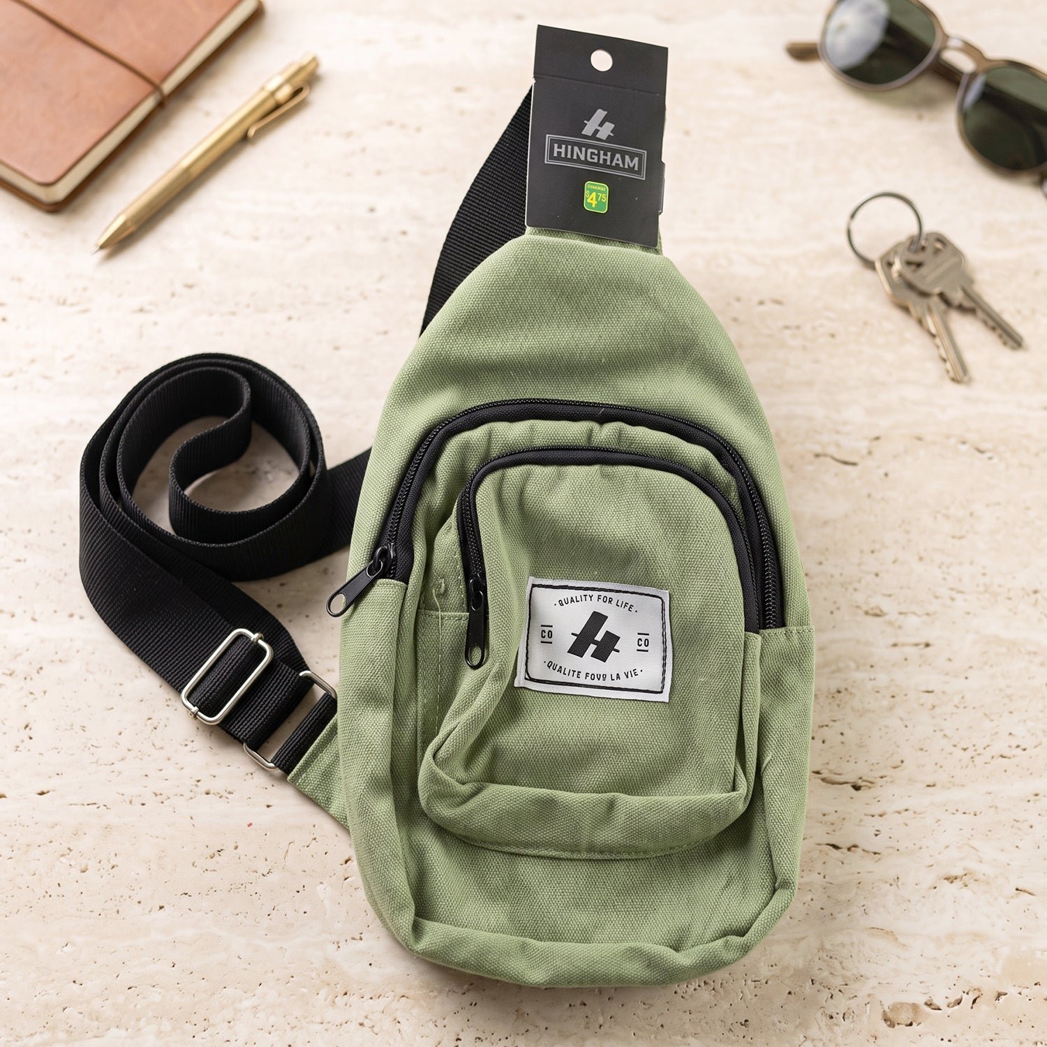 Men Multi Pocket Sling Crossbody Chest Bag Compact Canvas Bag (1 Pc) - Image 7