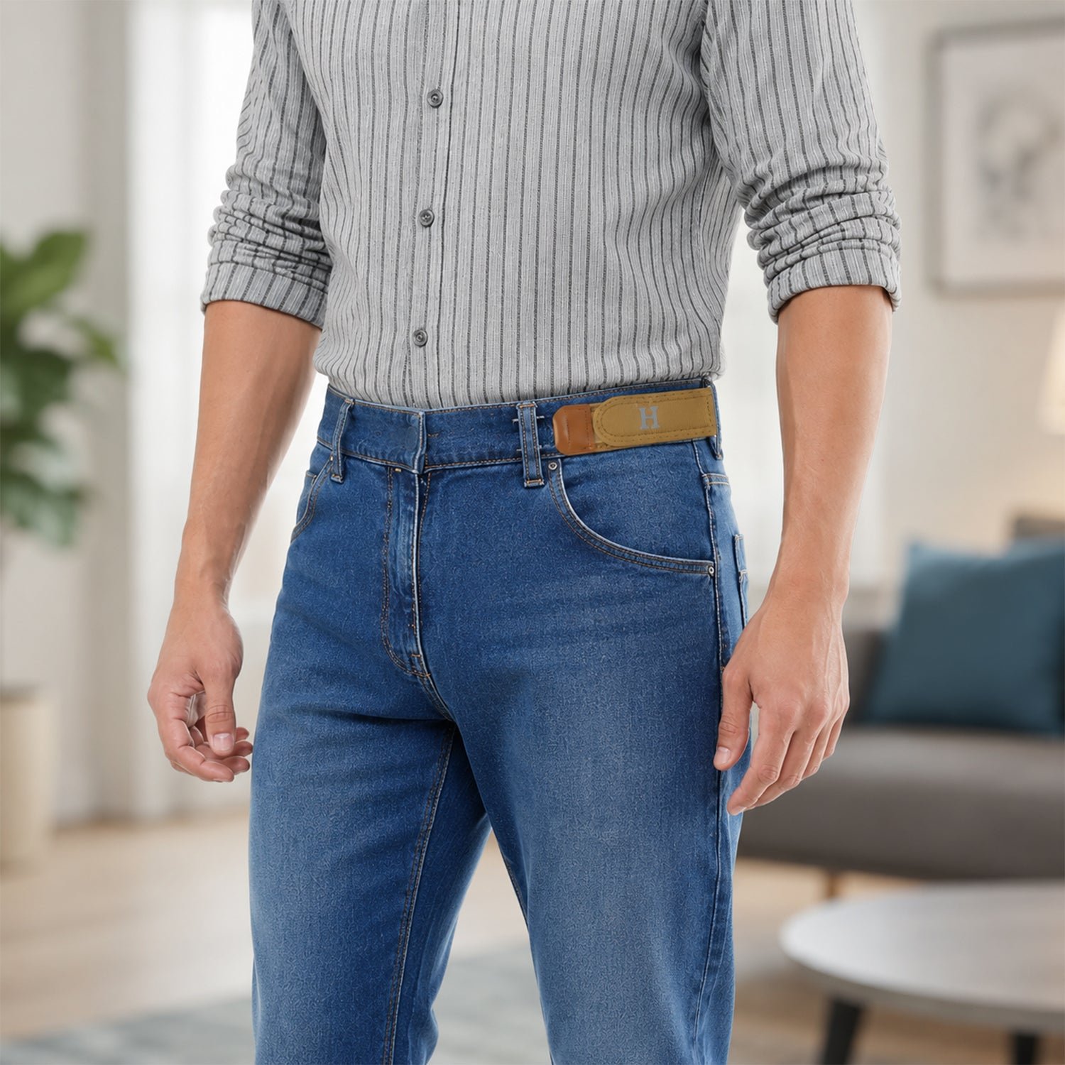 Buckle Less Elastic Belt Invisible Stretch Waist Belt No Bulge Lazy (1 Pc) - Image 4