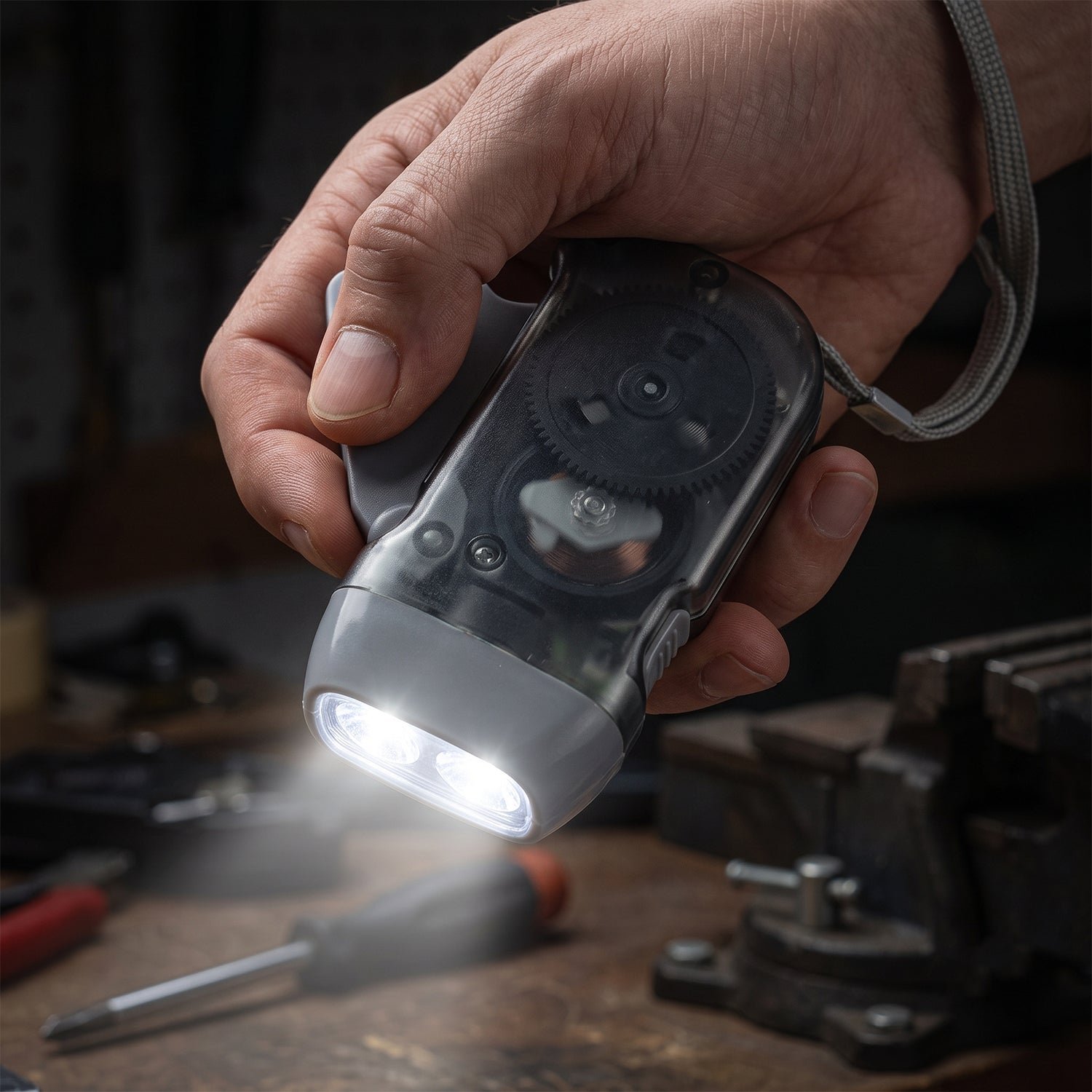 Hand Press Torch, Battery-Free 3-LED Flashlight for Camping - Image 3