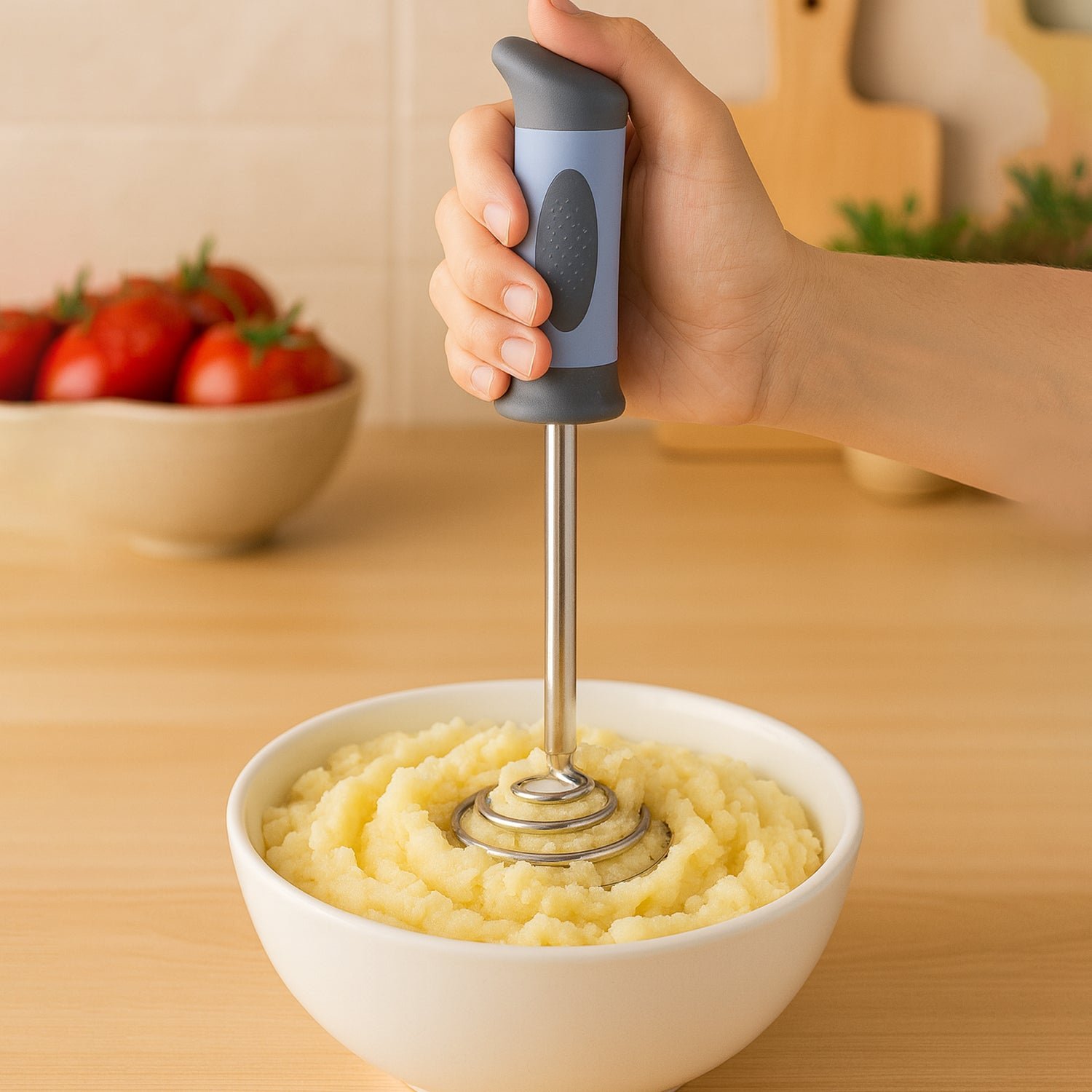 Stainless Steel Potato Masher – Heavy Duty with Comfortable Grip - Image 3
